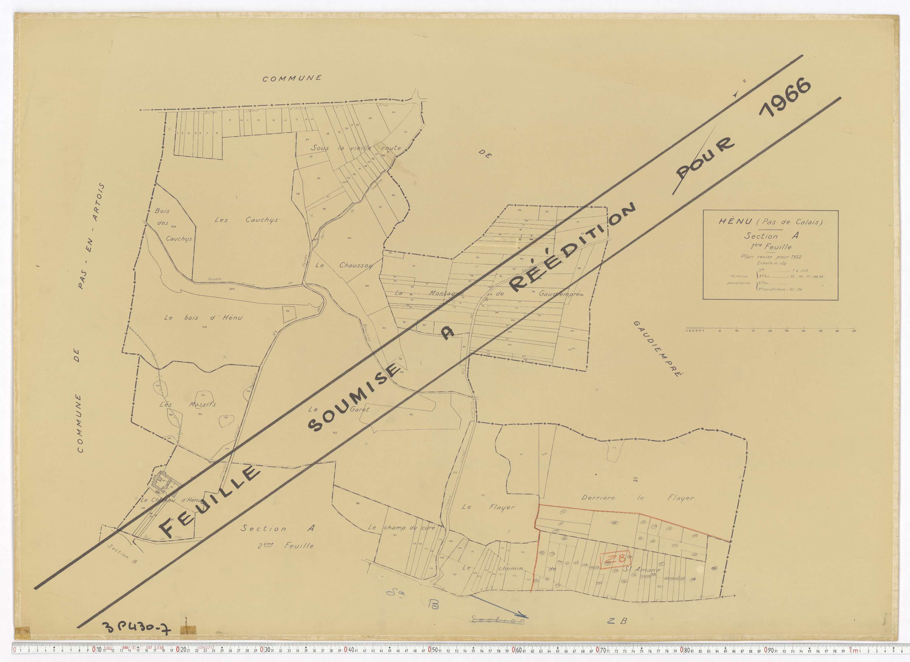 Hénu - Section A, feuille 1.