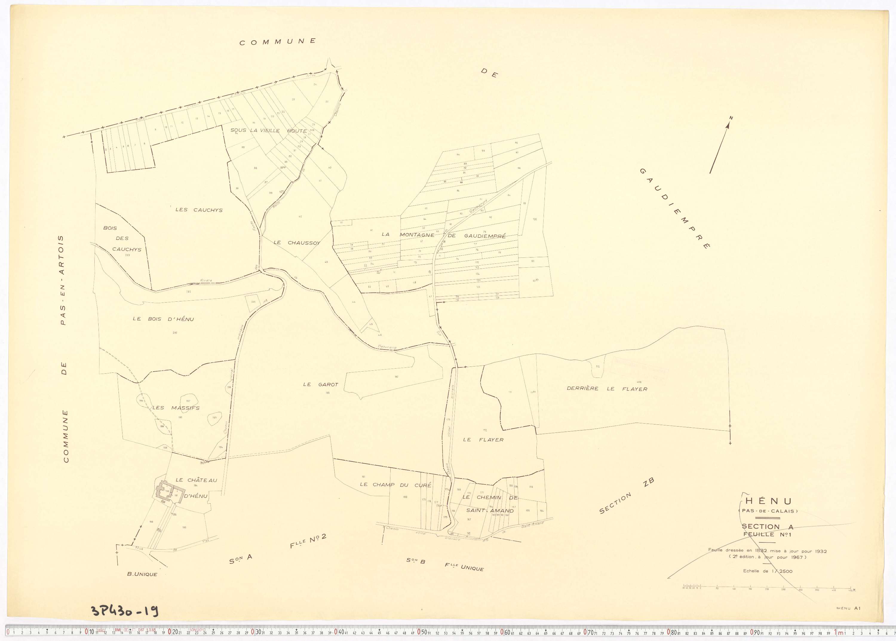Hénu - Section A, feuille 1.