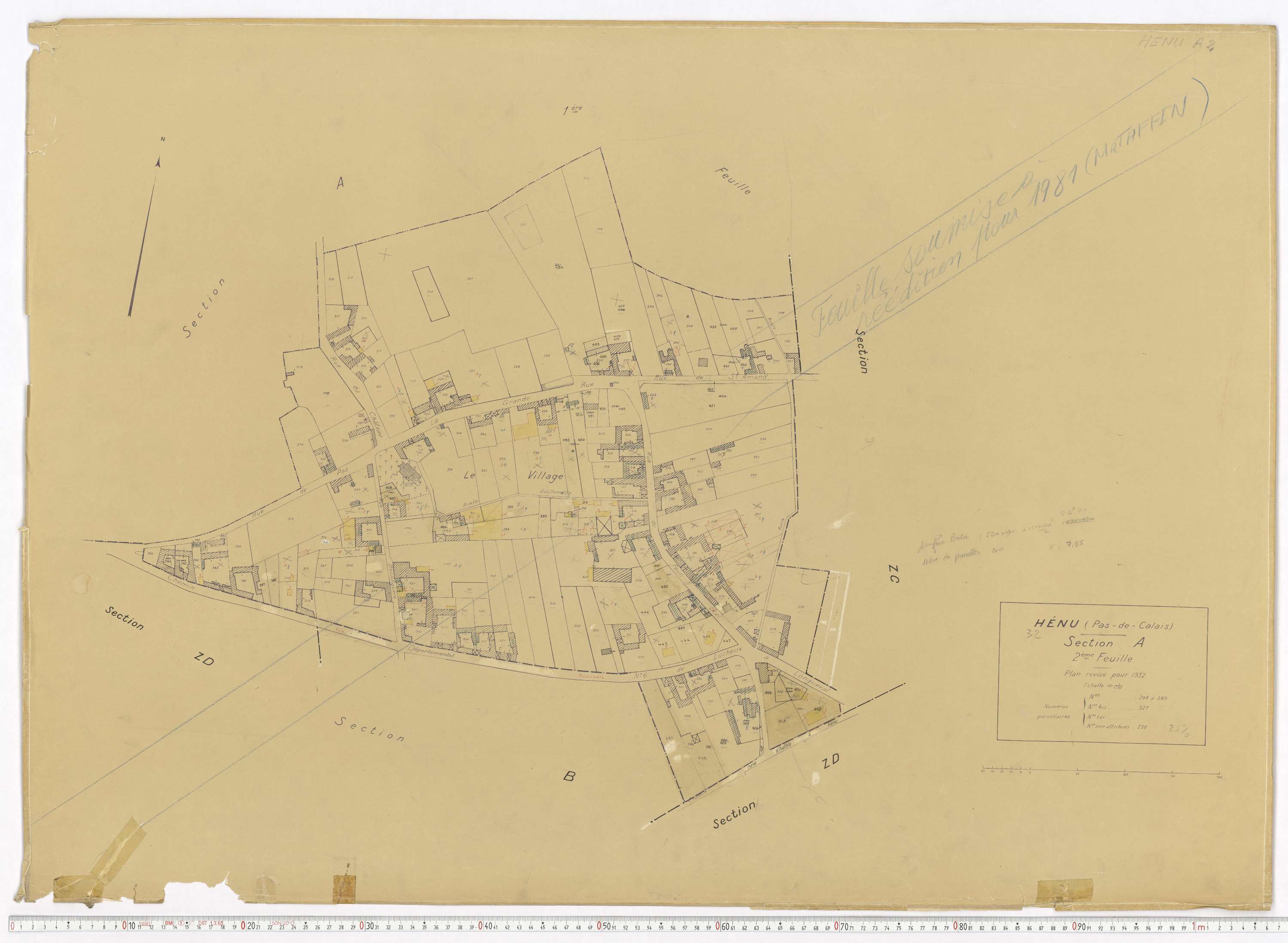Hénu - Section A, feuille 2.