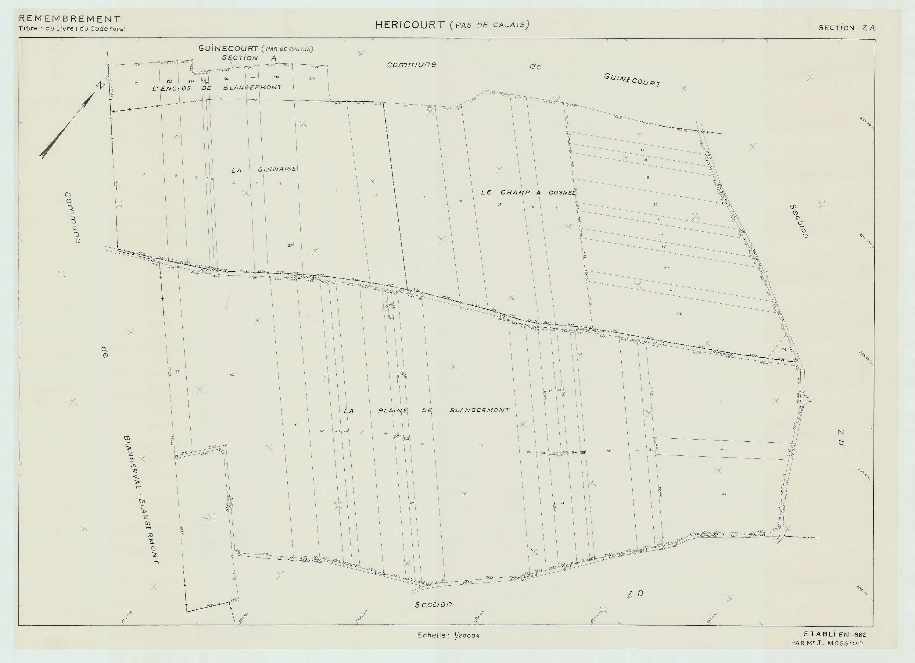 Héricourt - Plan de remembrement : section ZA.