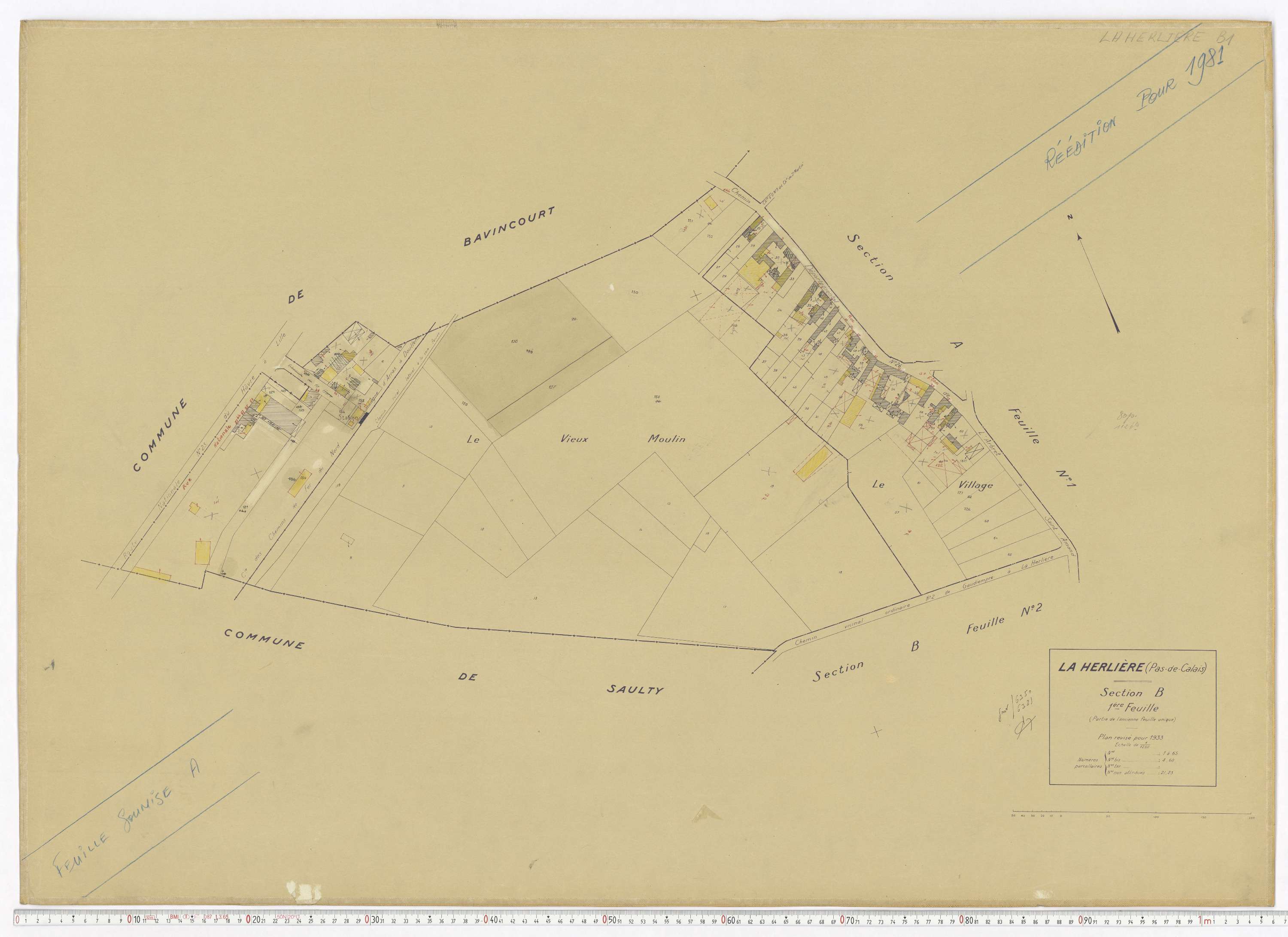 La Herlière - Section B, feuille 1.