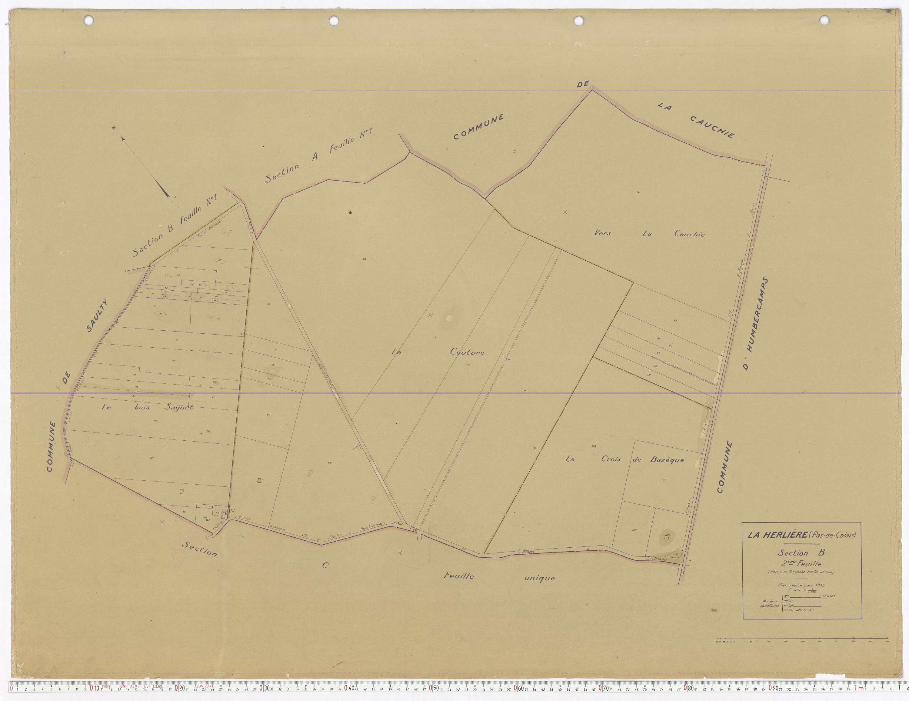 La Herlière - Section B, feuille 2.