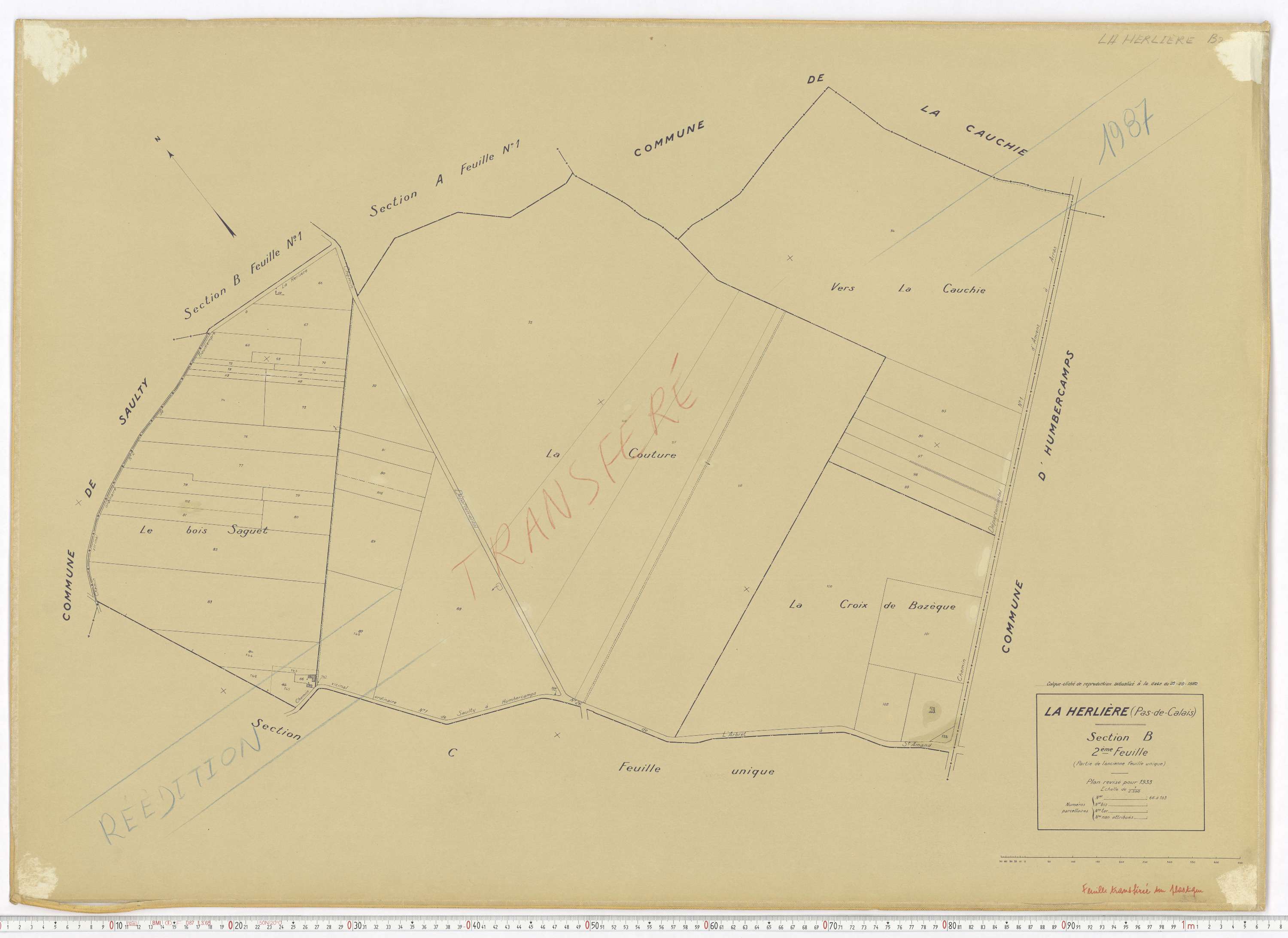La Herlière - Section B, feuille 2.