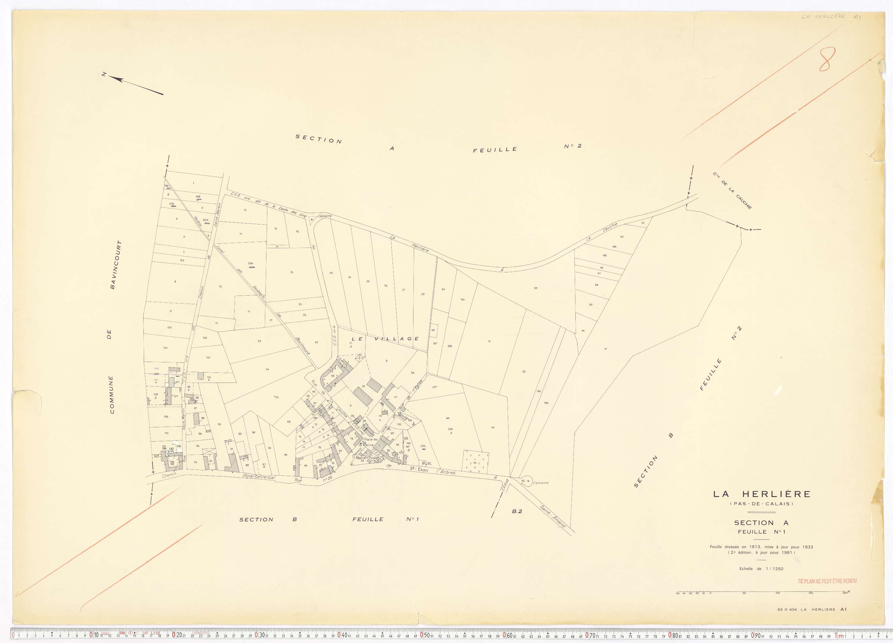 La Herlière - Section A, feuille 1.