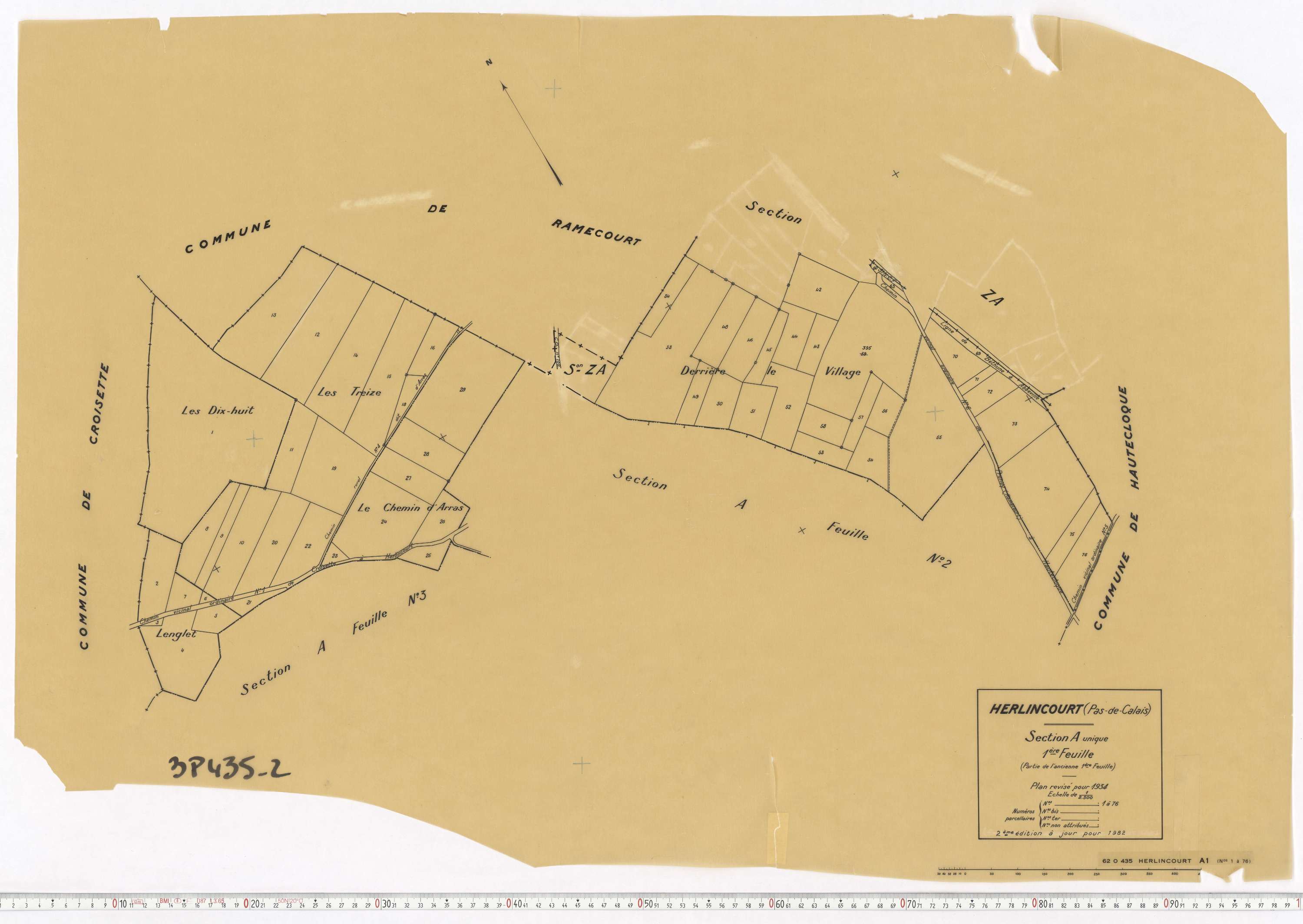 Herlincourt - Section A, feuille 1.