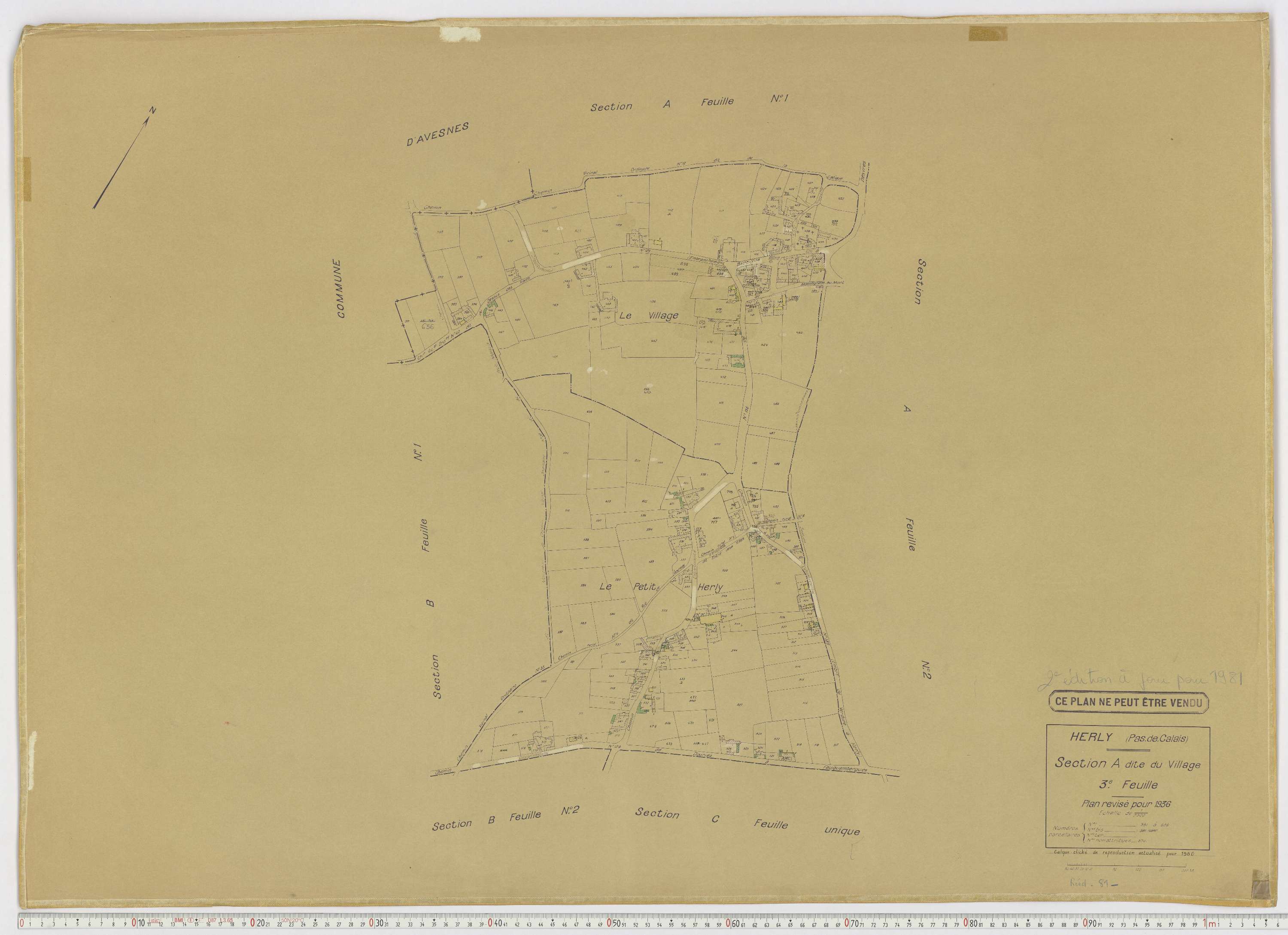 Herly - Section A, feuille 3.