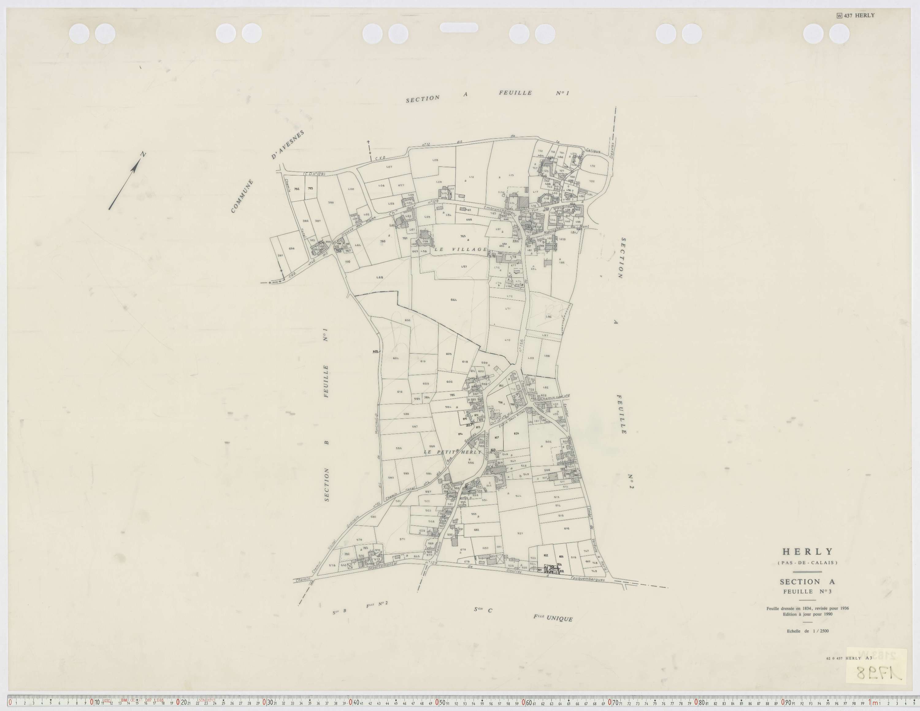 Herly - Section A, feuille 3.