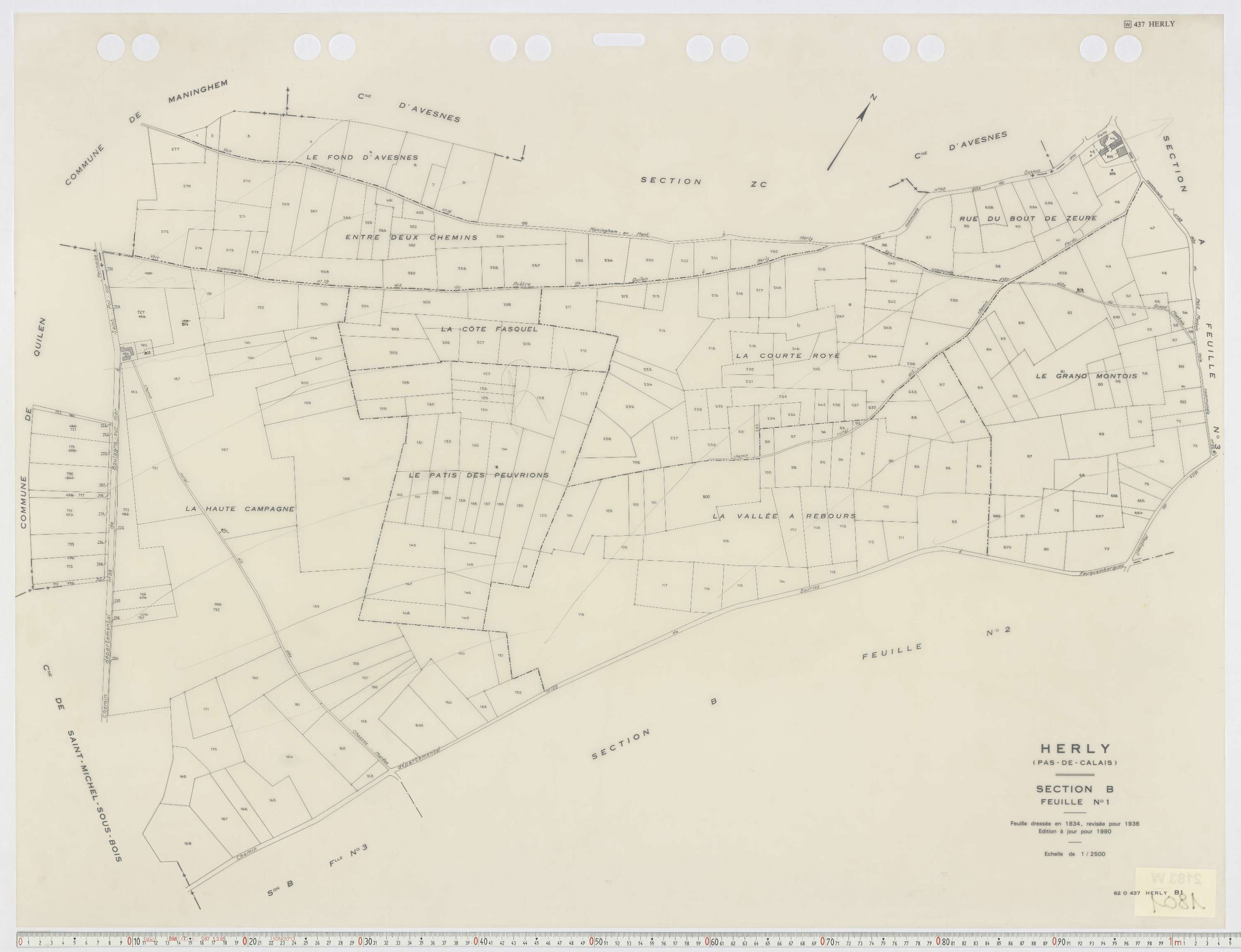 Herly - Section B, feuille 1.