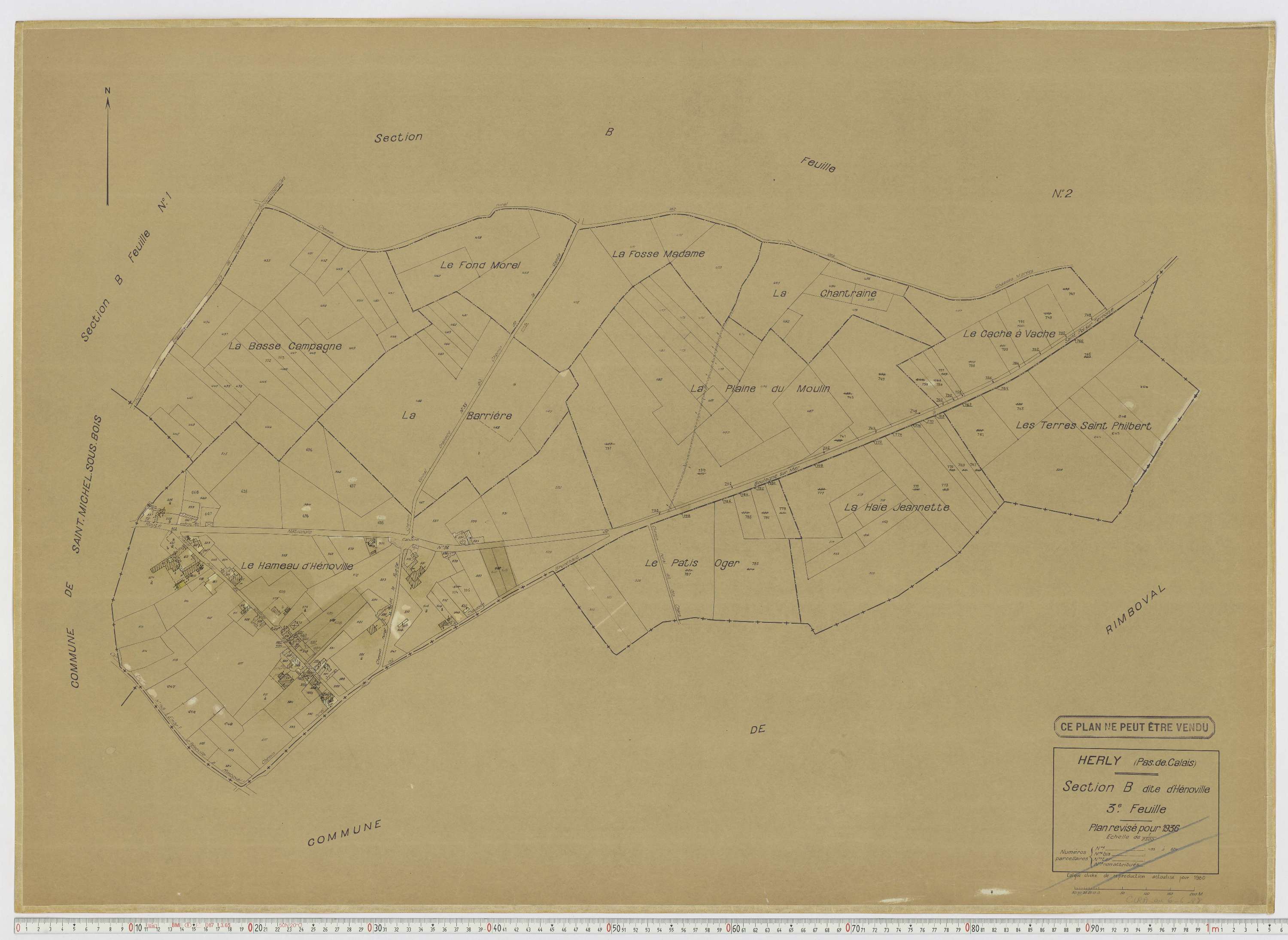 Herly - Section B, feuille 3.