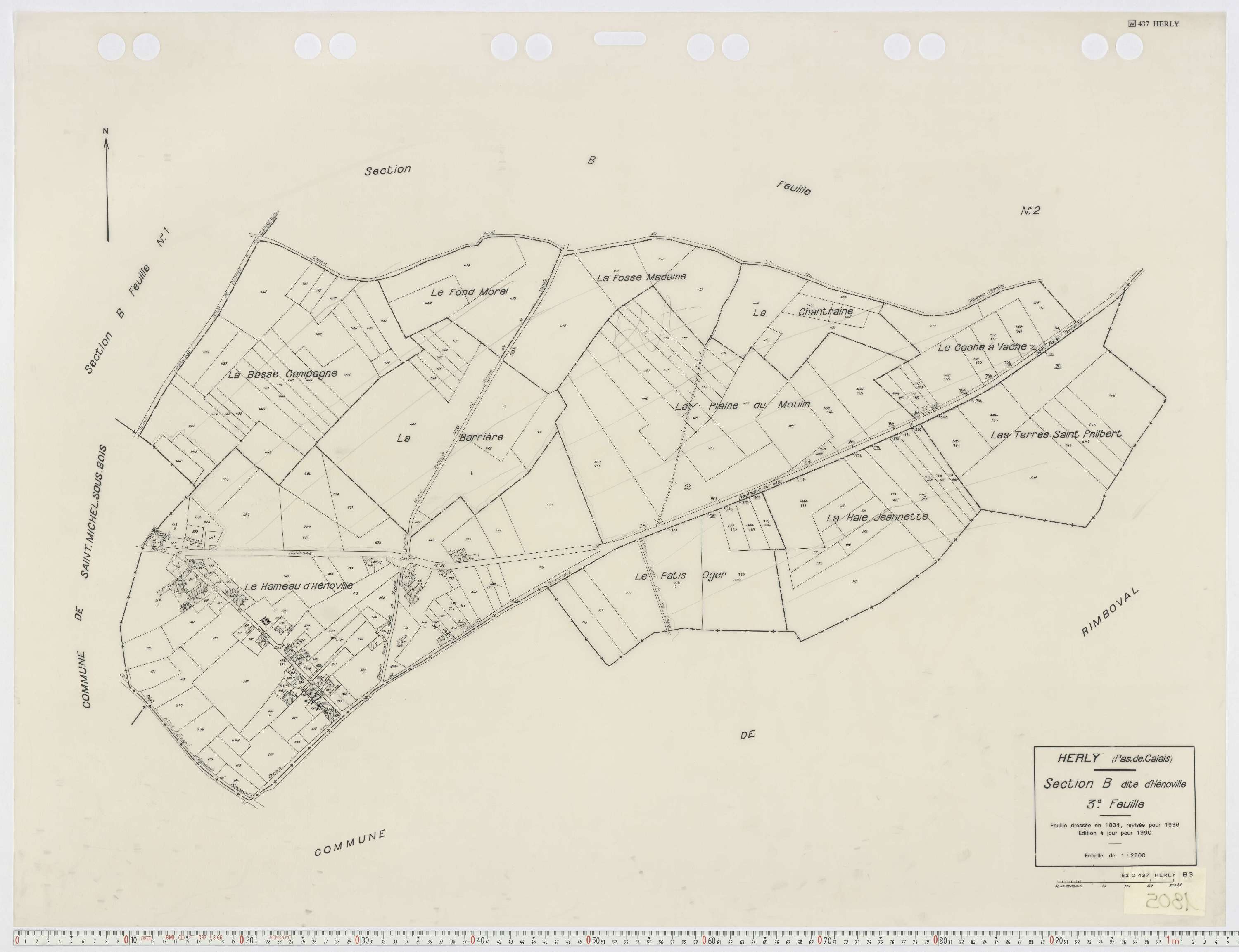 Herly - Section B, feuille 3.