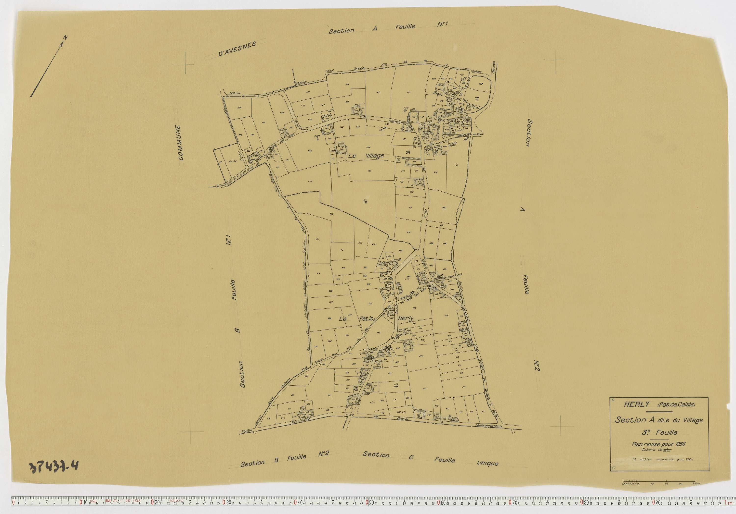Herly - Section A, feuille 3.