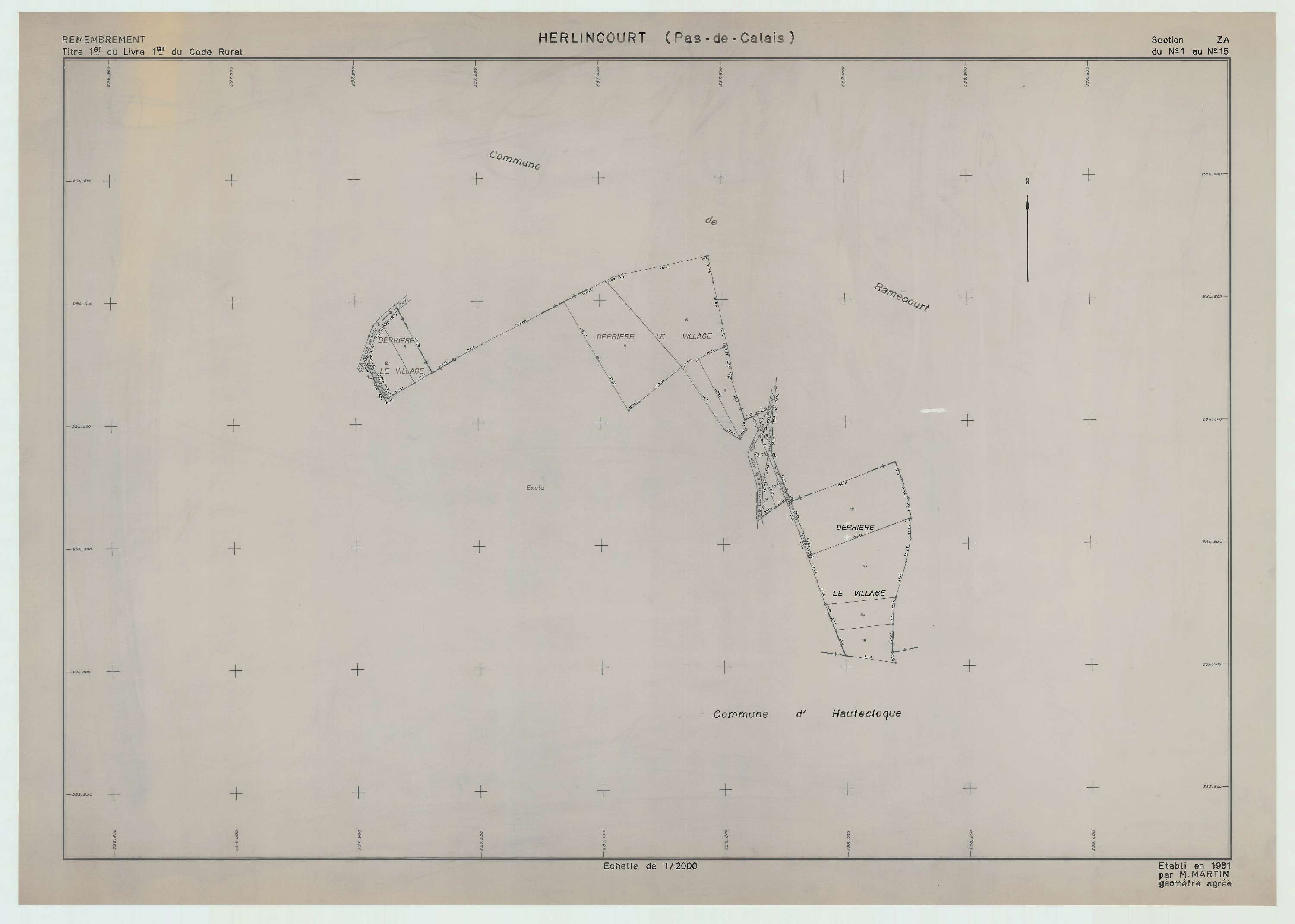 Hermaville - Plan de remembrement : section ZA.
