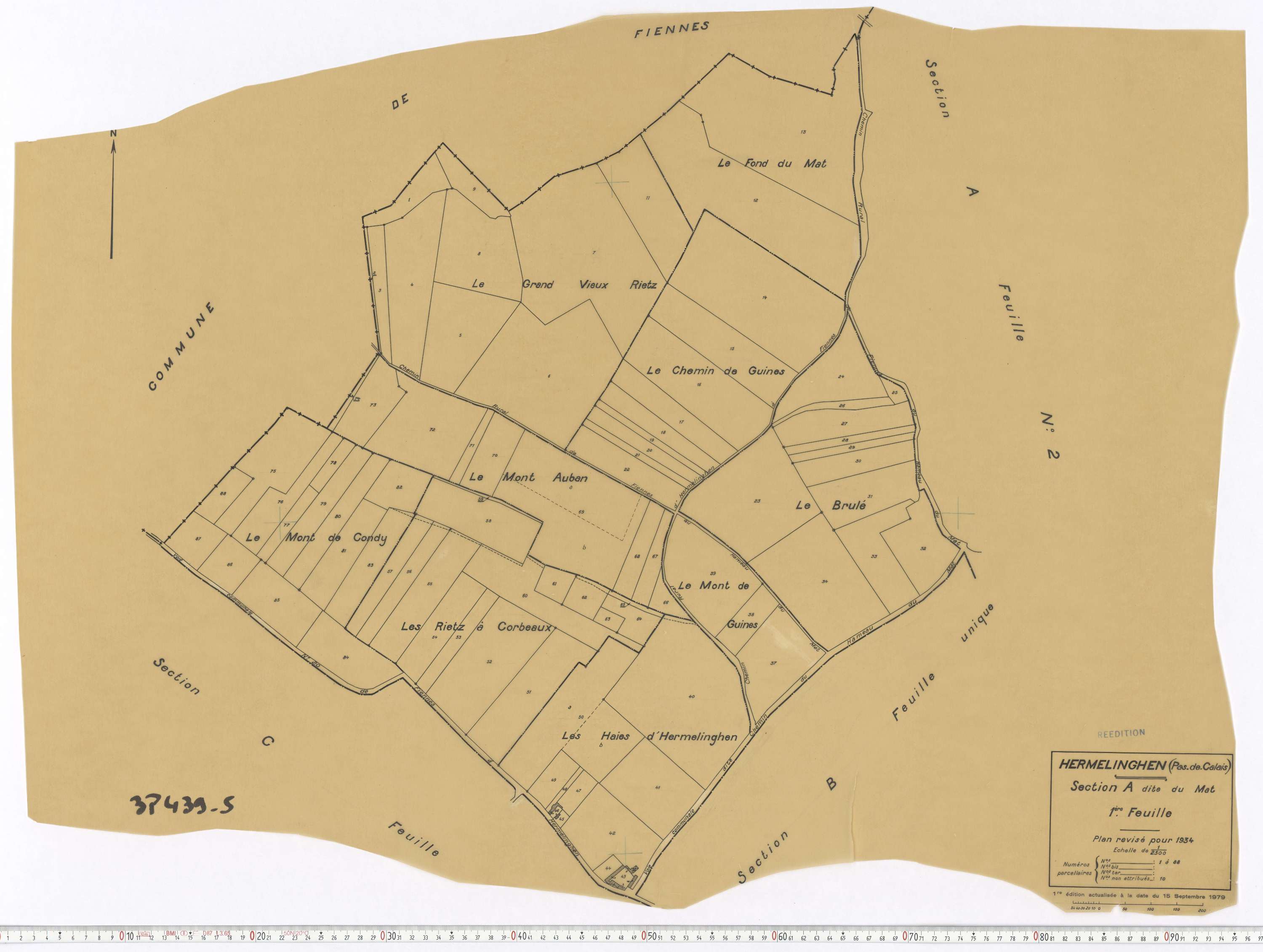 Hermelinghen - Section A, feuille 1.