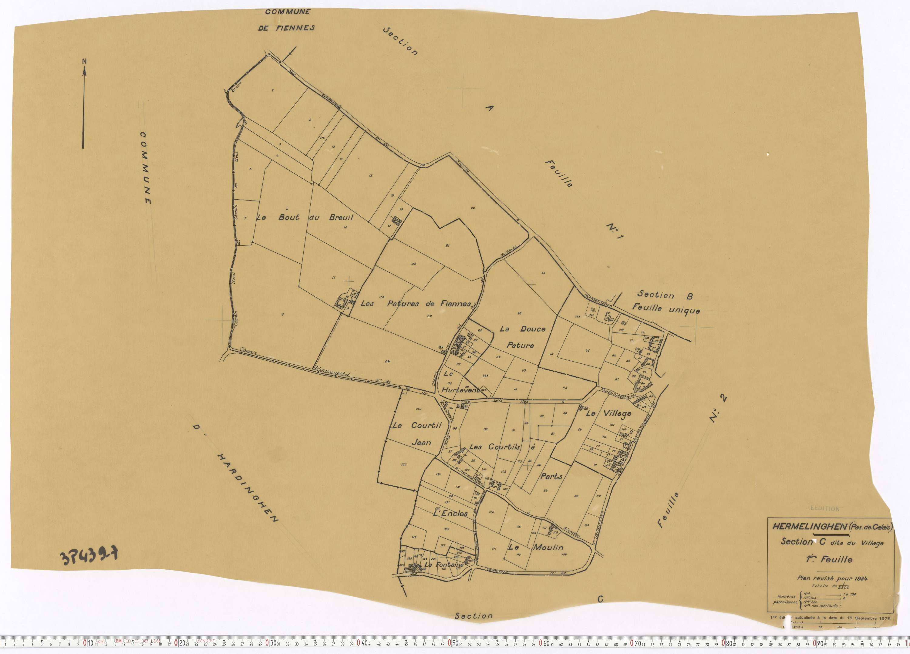Hermelinghen - Section C, feuille 1.