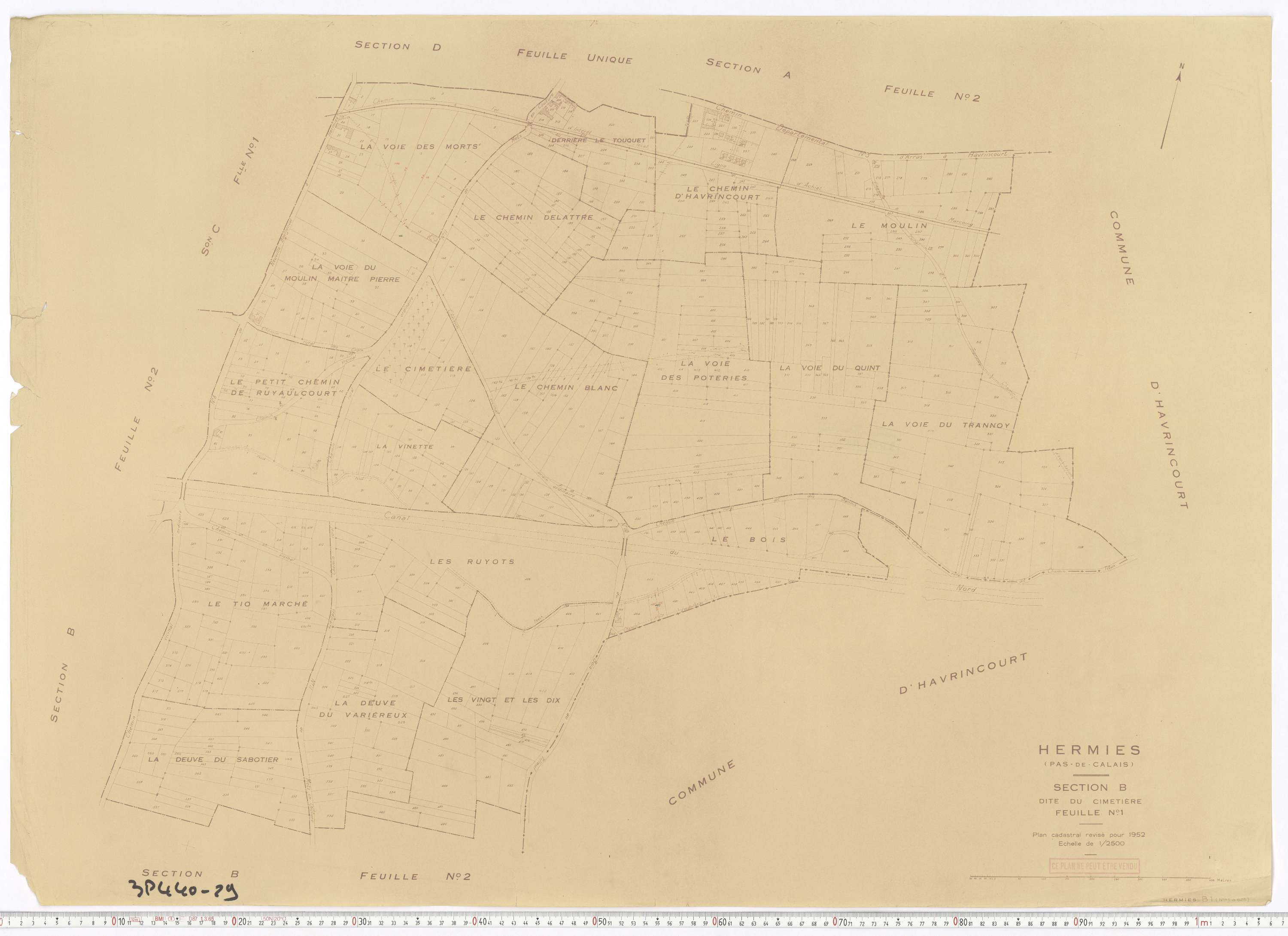 Hermies - Section B, feuille 1.