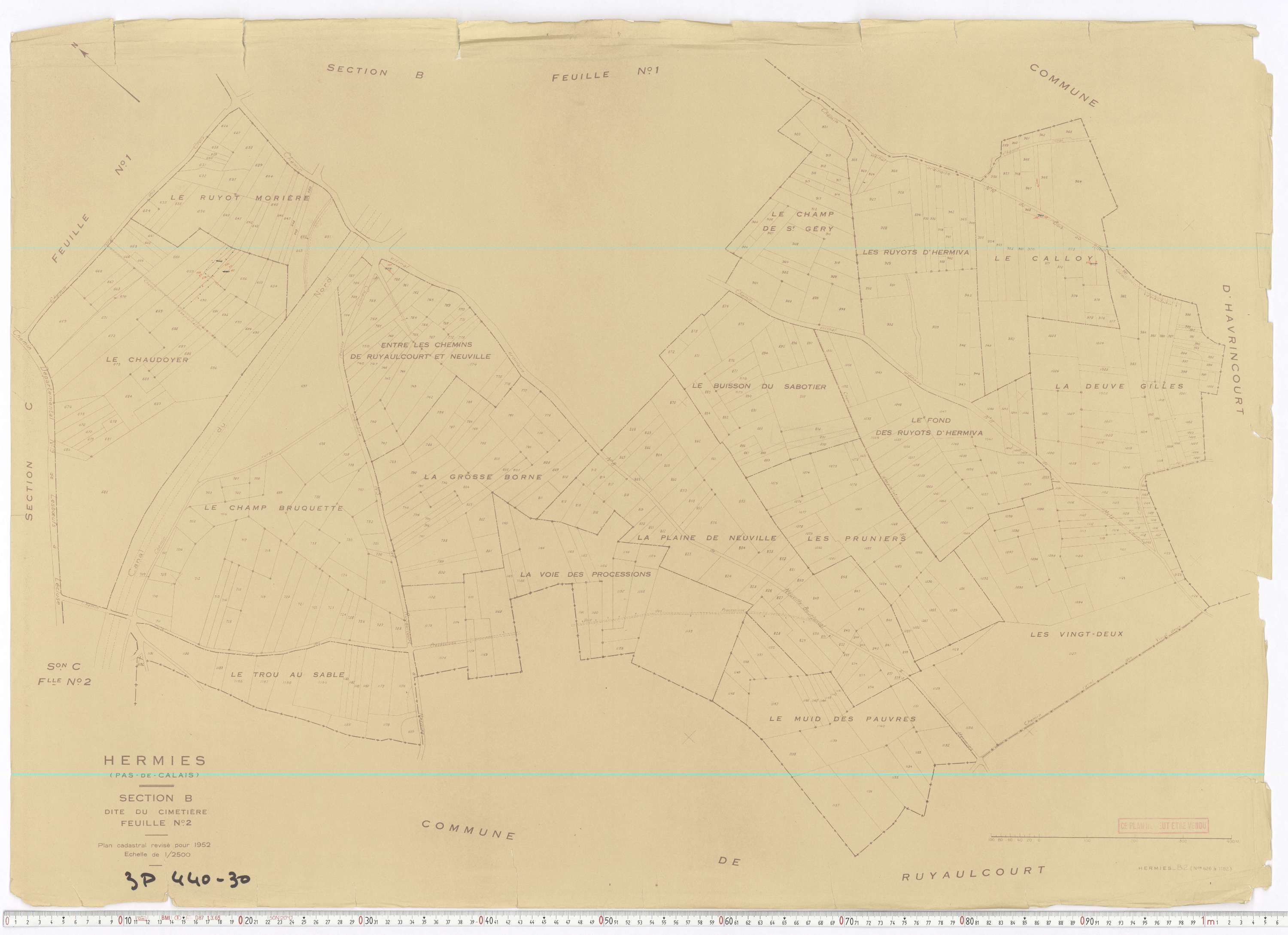 Hermies - Section B, feuille 2.