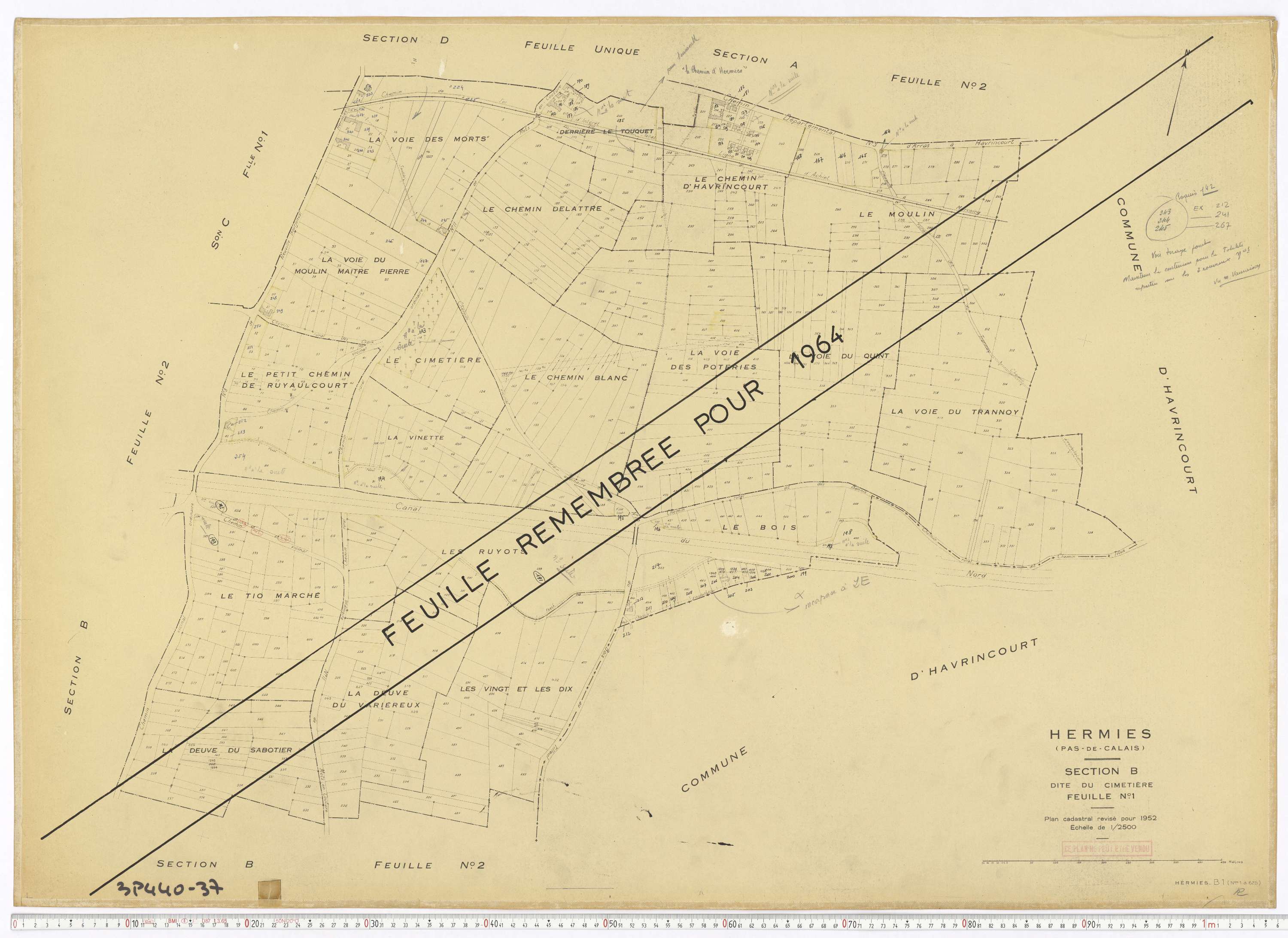 Hermies - Section B, feuille 1.