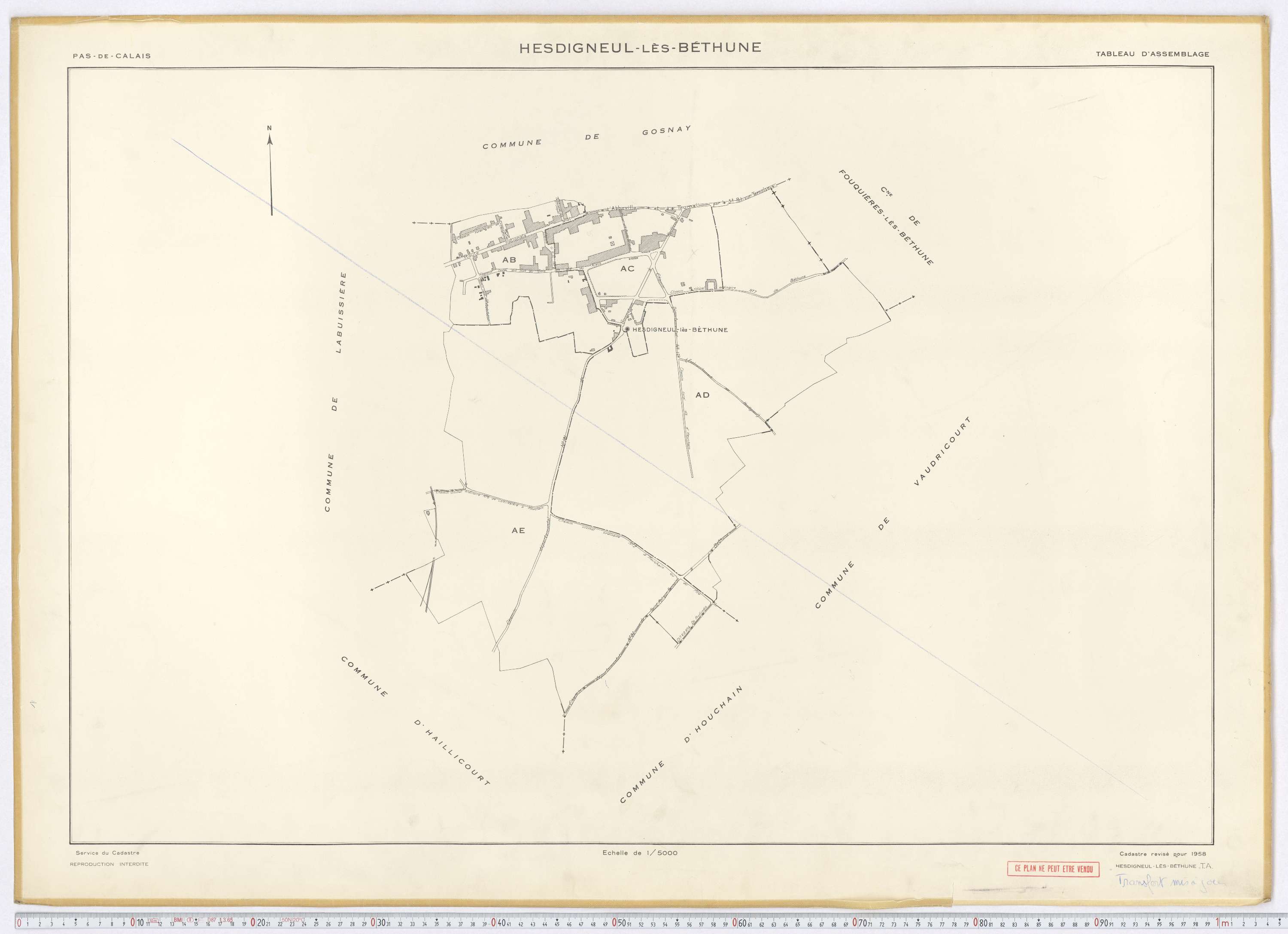 Hesdigneul-lès-Béthune - Tableau d'assemblage.