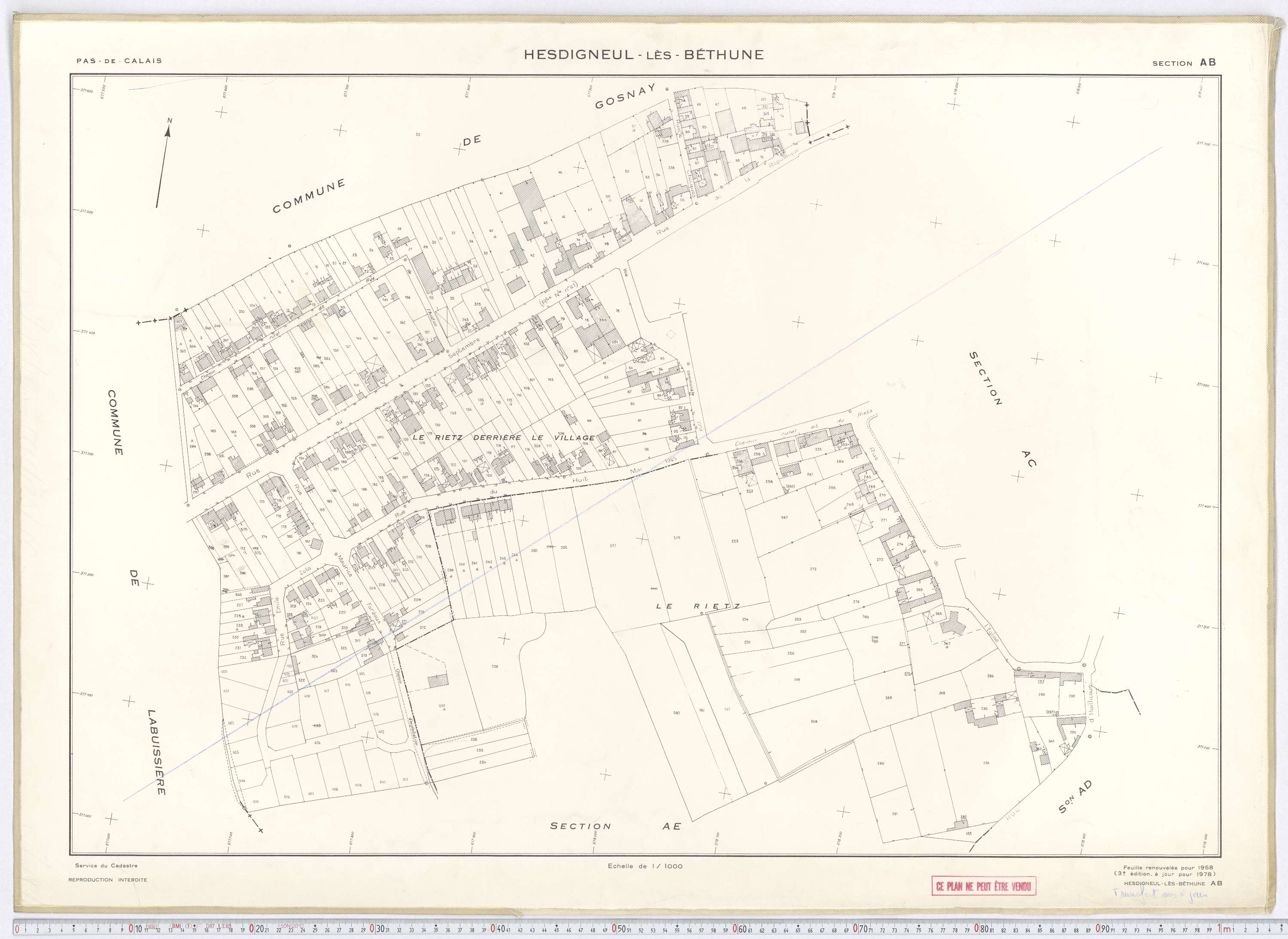 Hesdigneul-lès-Béthune - Section AB.