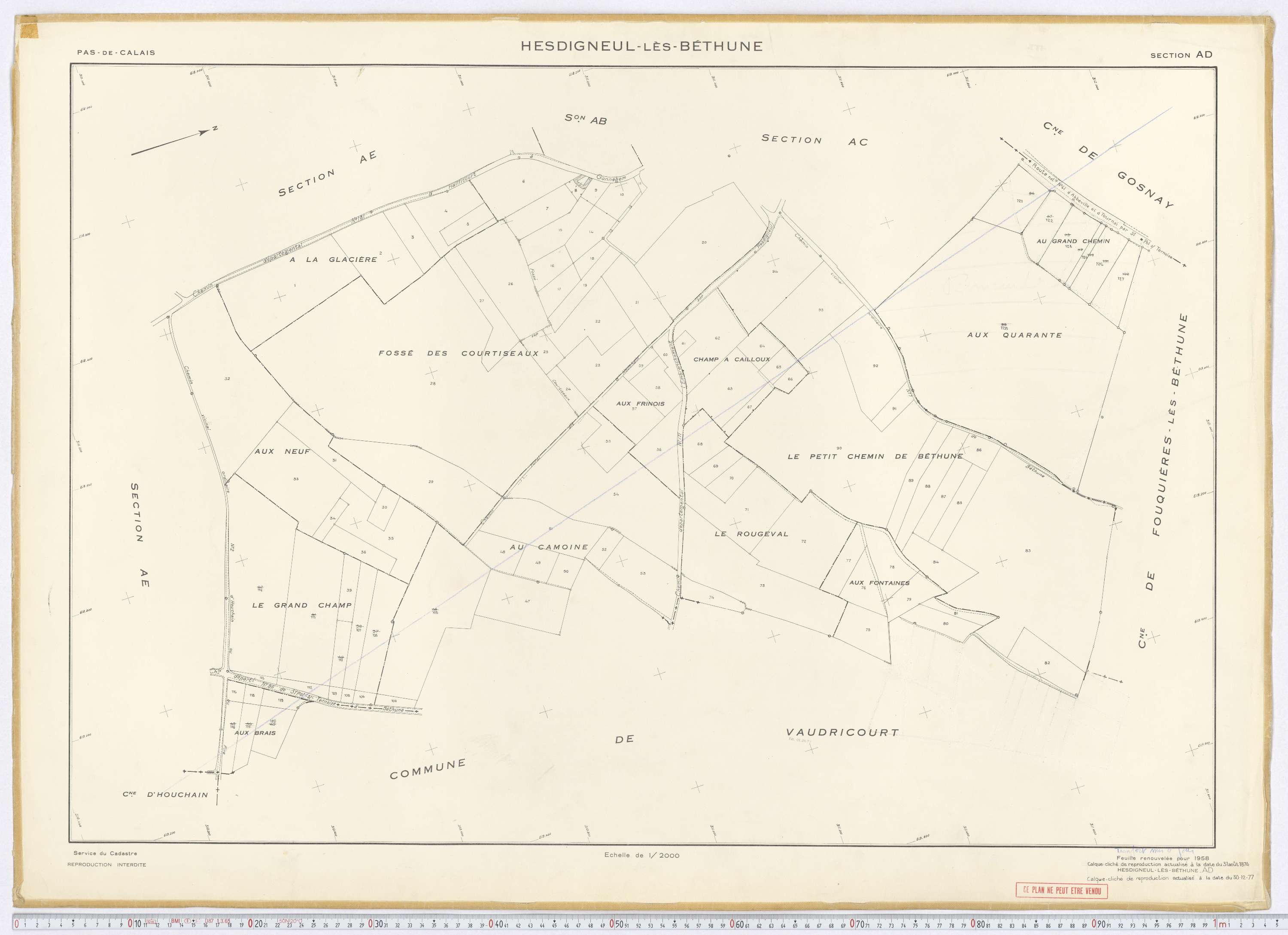 Hesdigneul-lès-Béthune - Section AD.