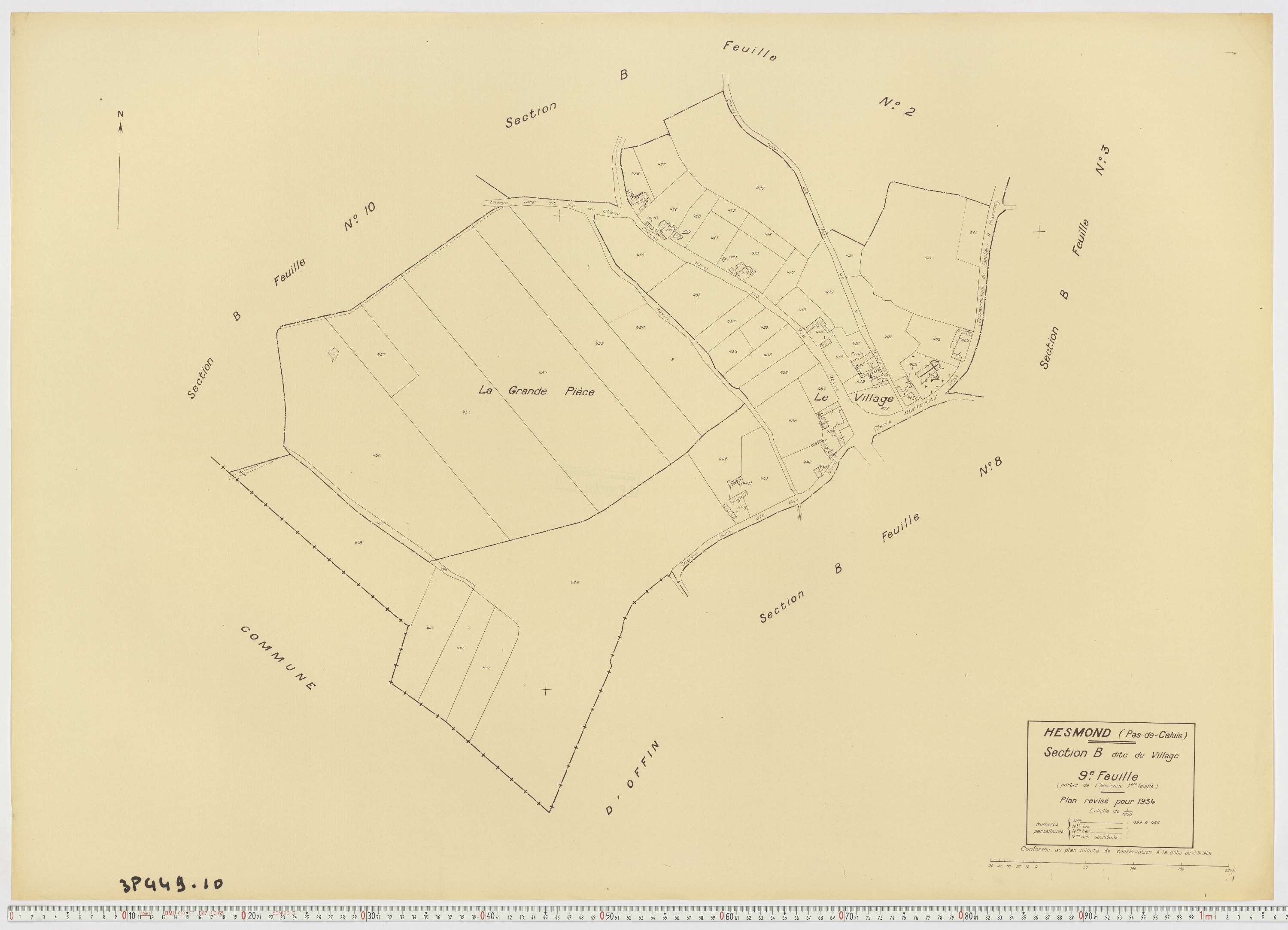Hesmond - Section B, feuille 9.