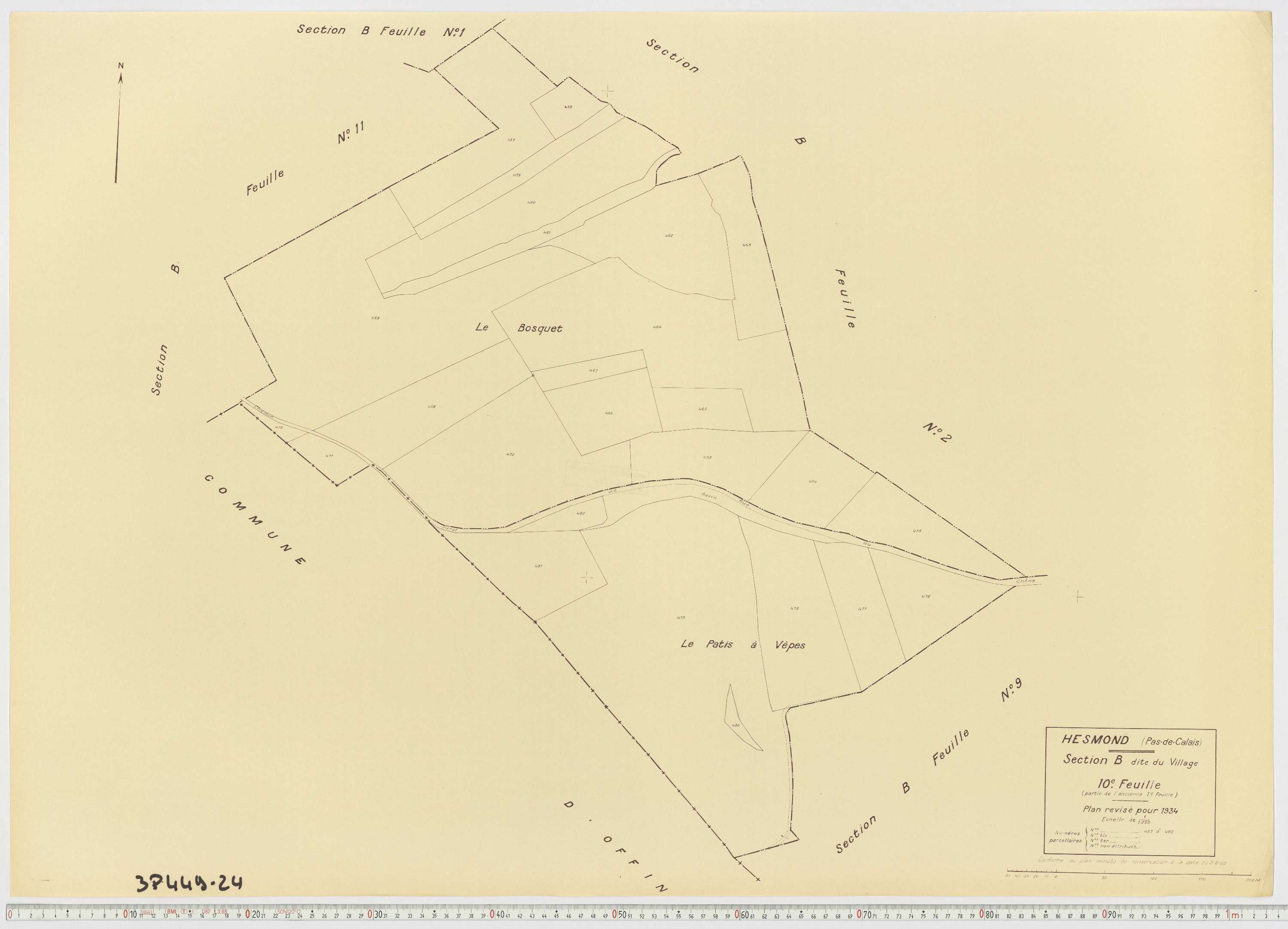 Hesmond - Section B, feuille 10.