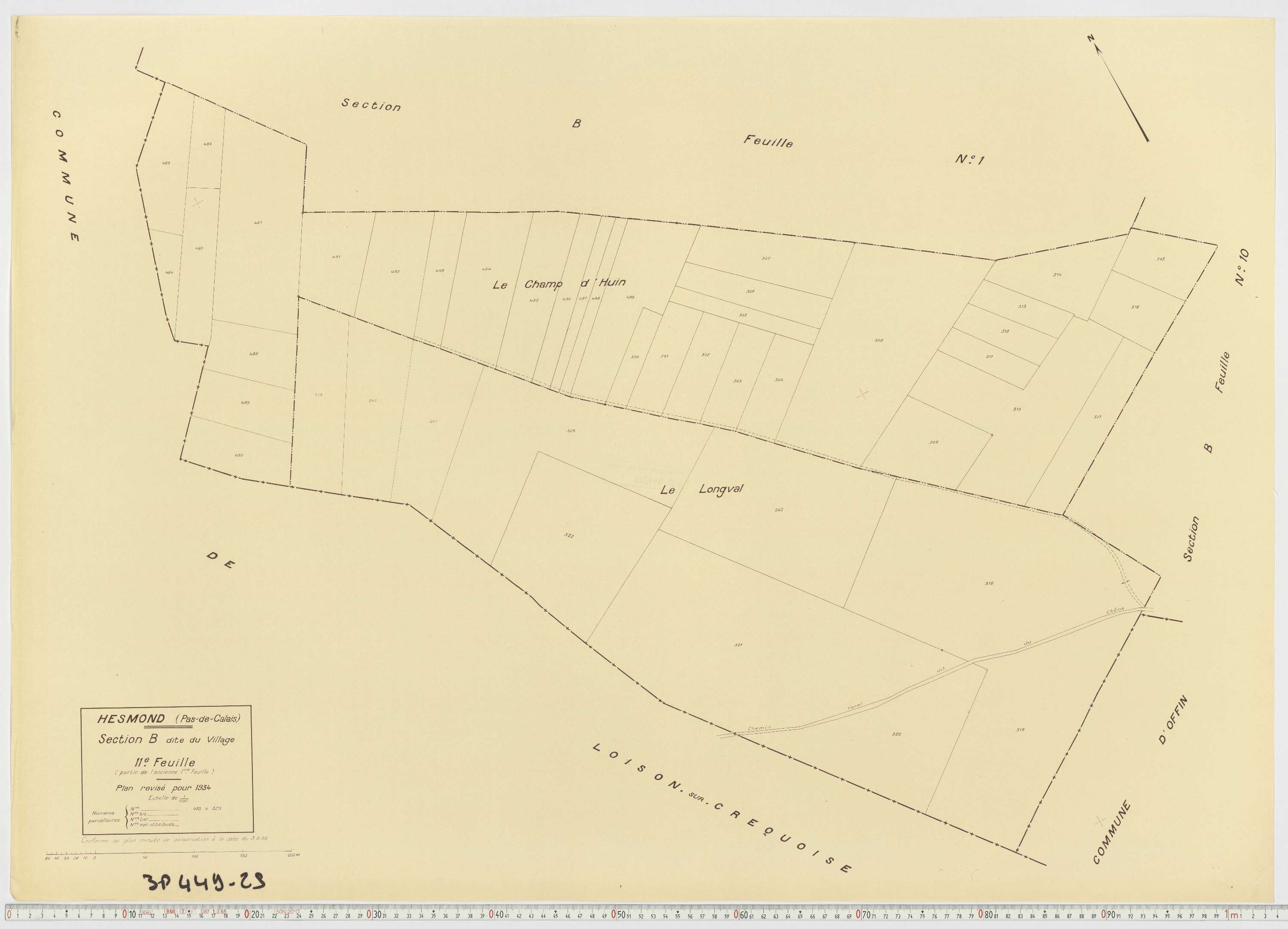 Hesmond - Section B, feuille 11.