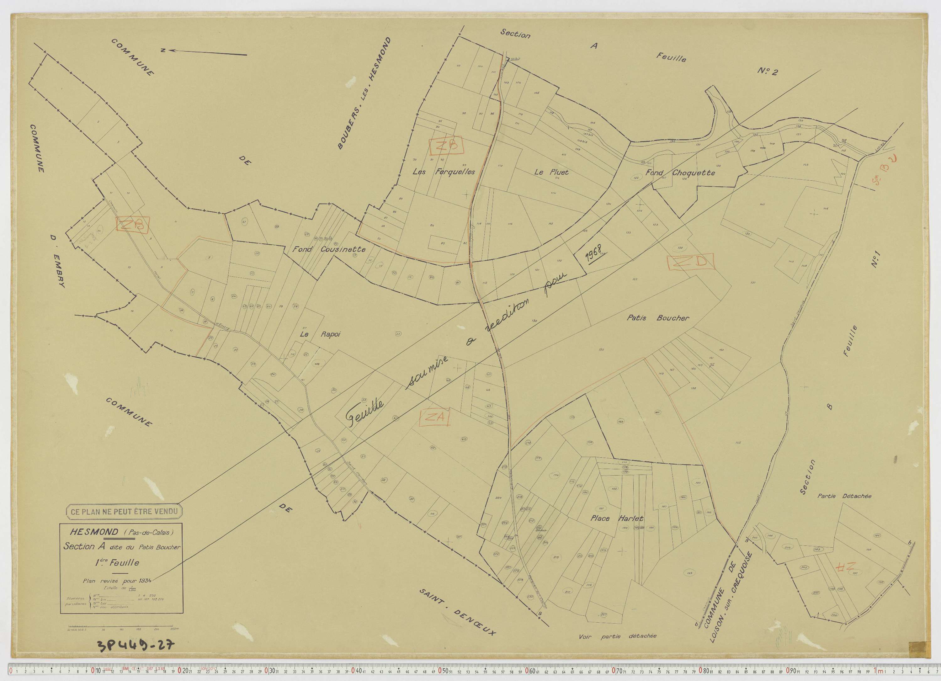 Hesmond - Section A, feuille 1.