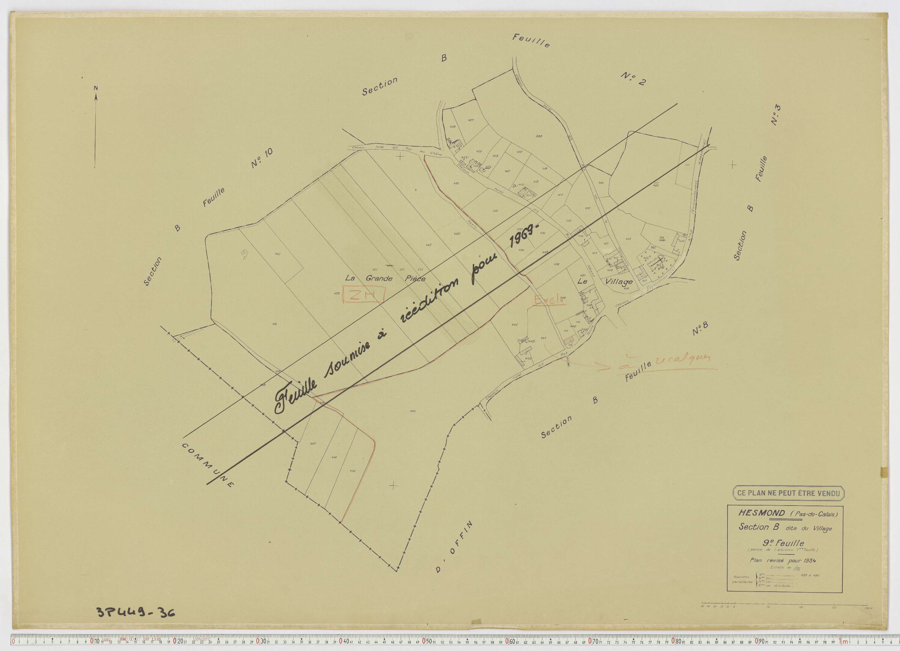 Hesmond - Section B, feuille 9.