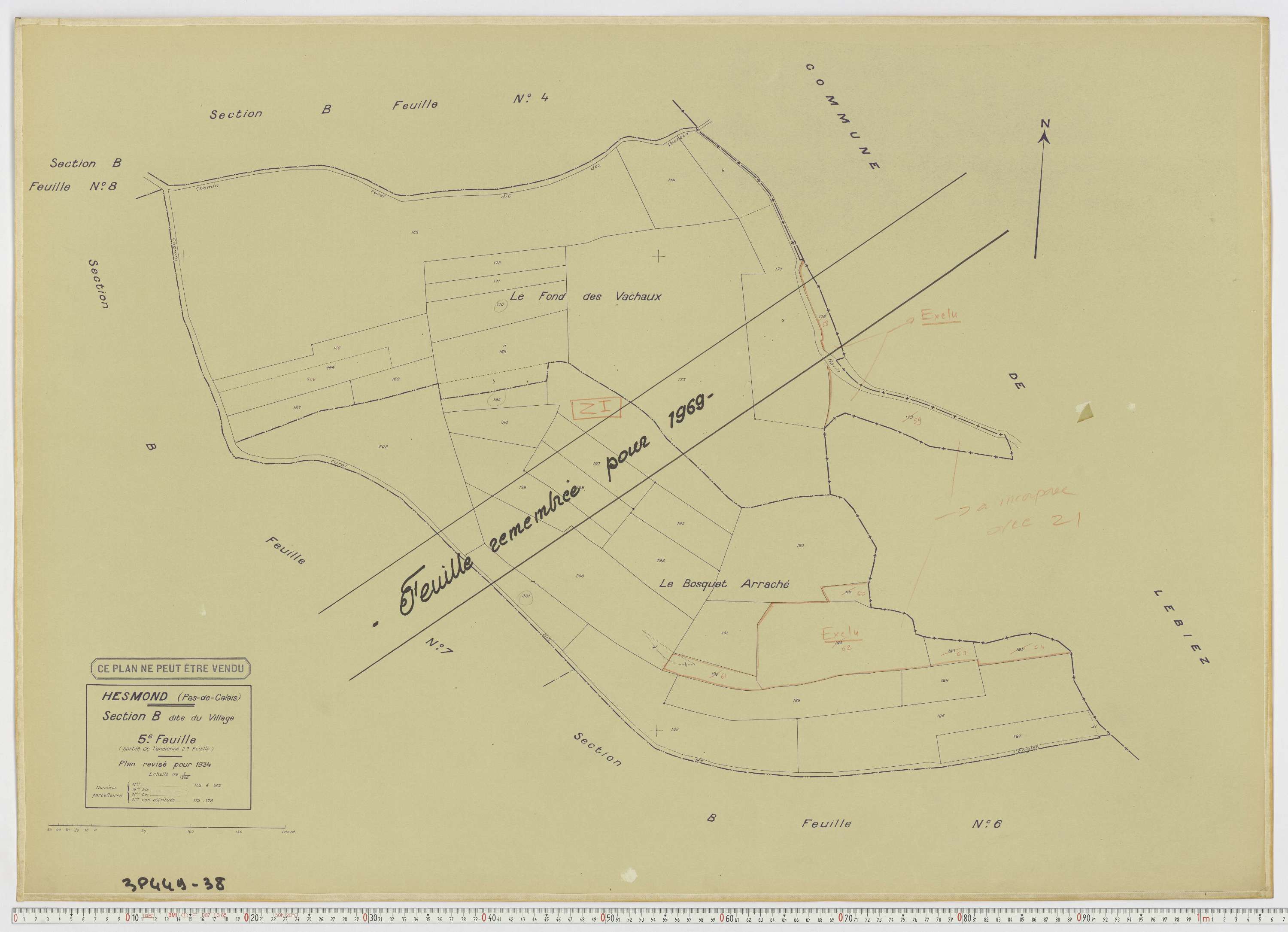 Hesmond - Section B, feuille 5.