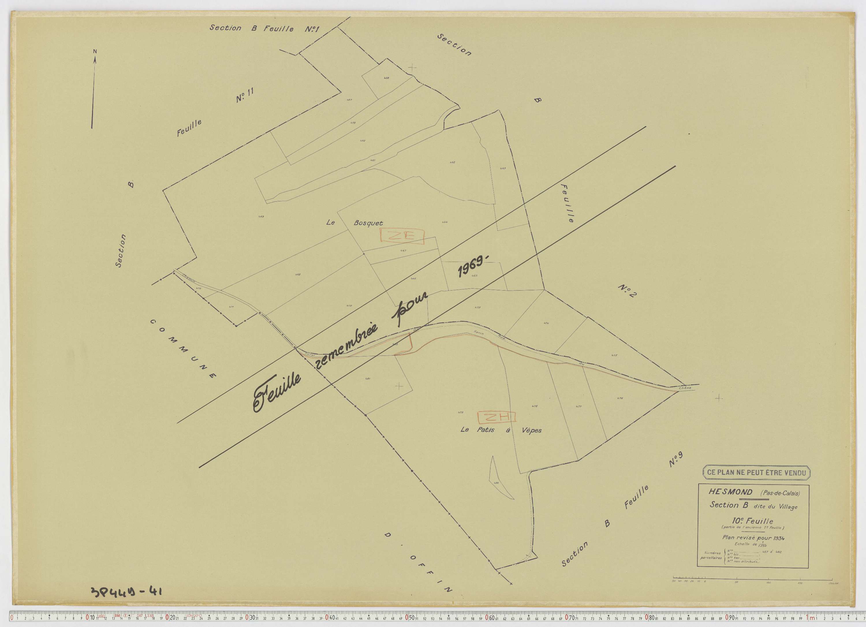 Hesmond - Section B, feuille 10.