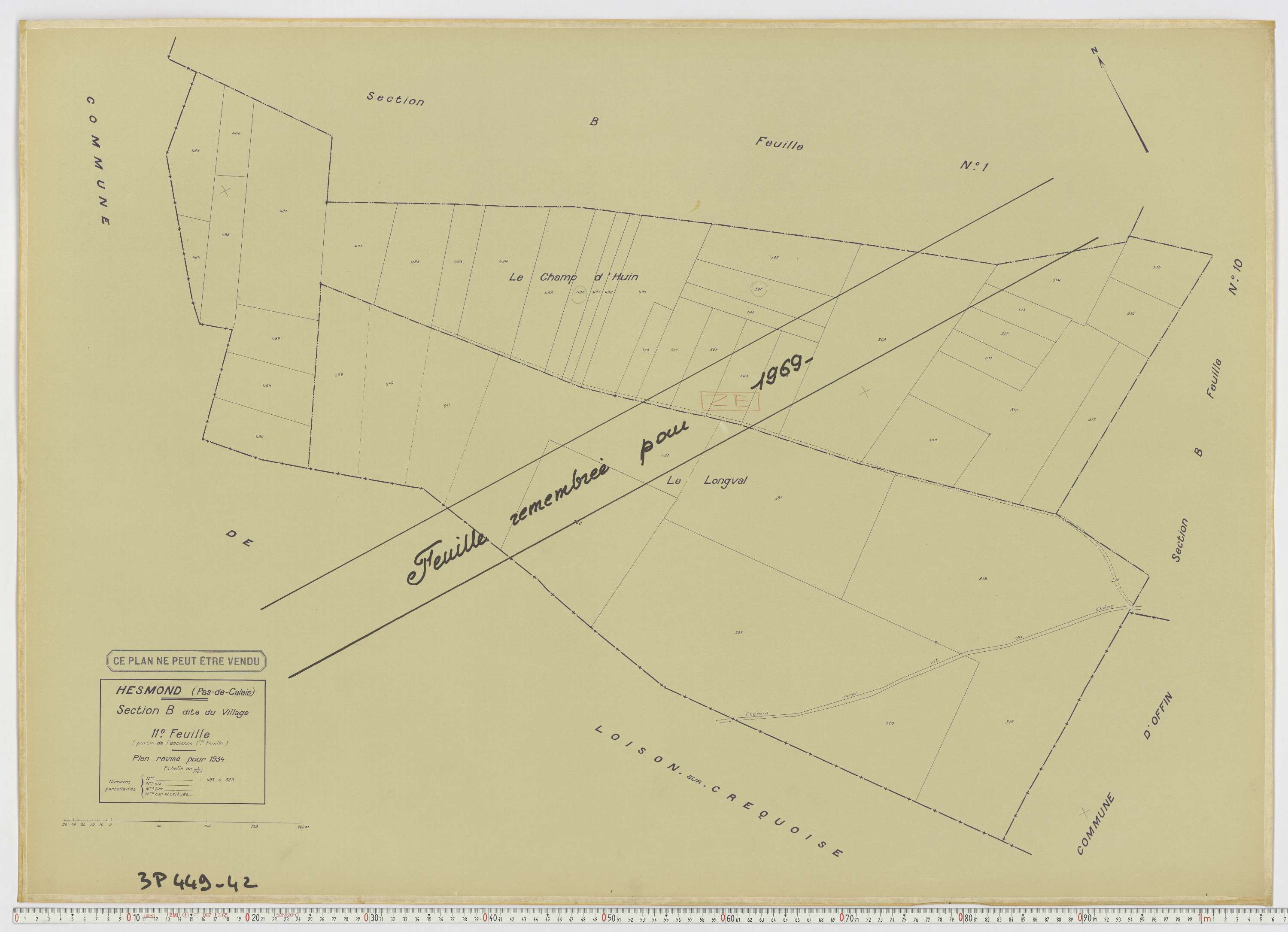 Hesmond - Section B, feuille 11.