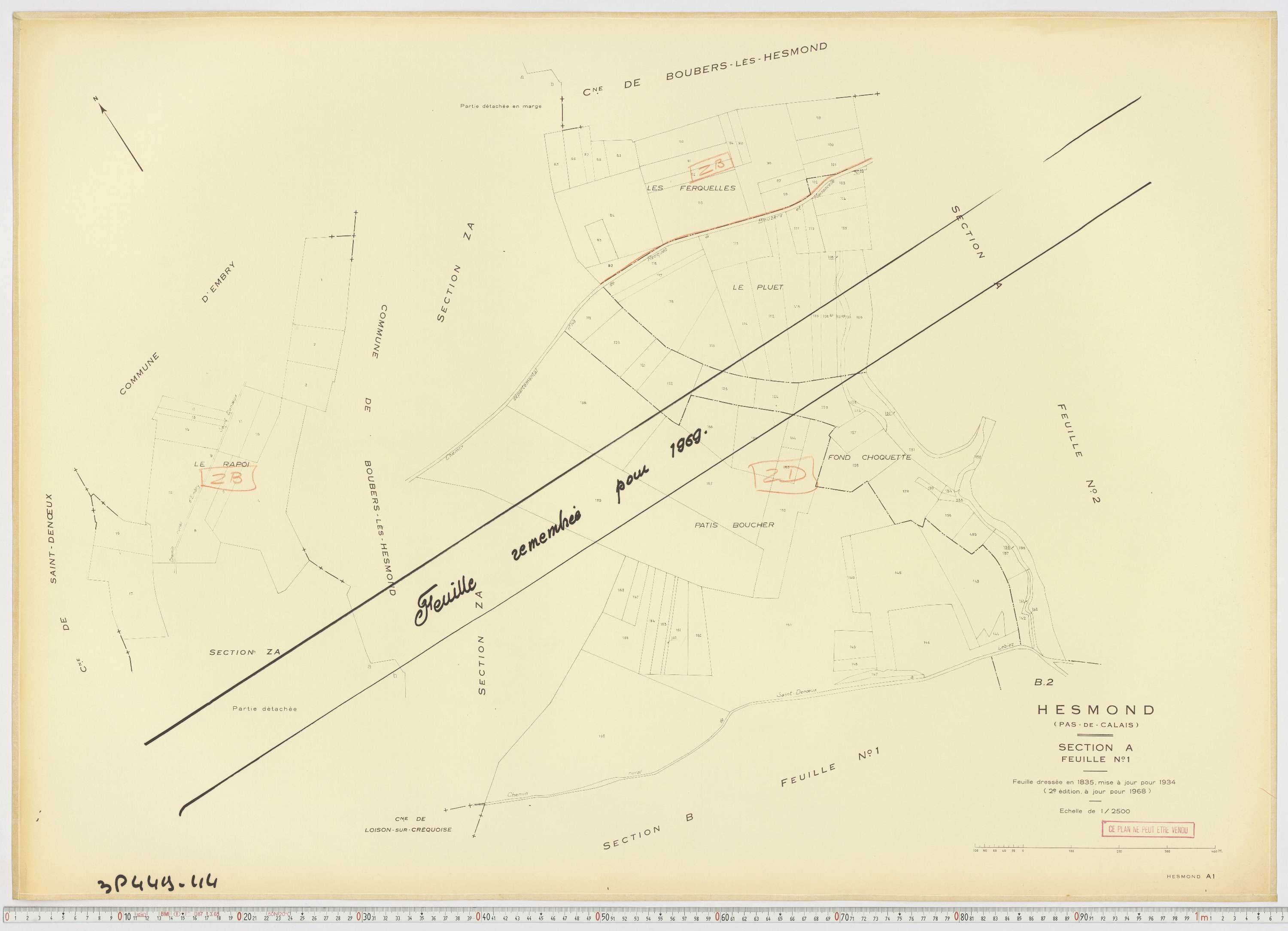 Hesmond - Section A, feuille 1.
