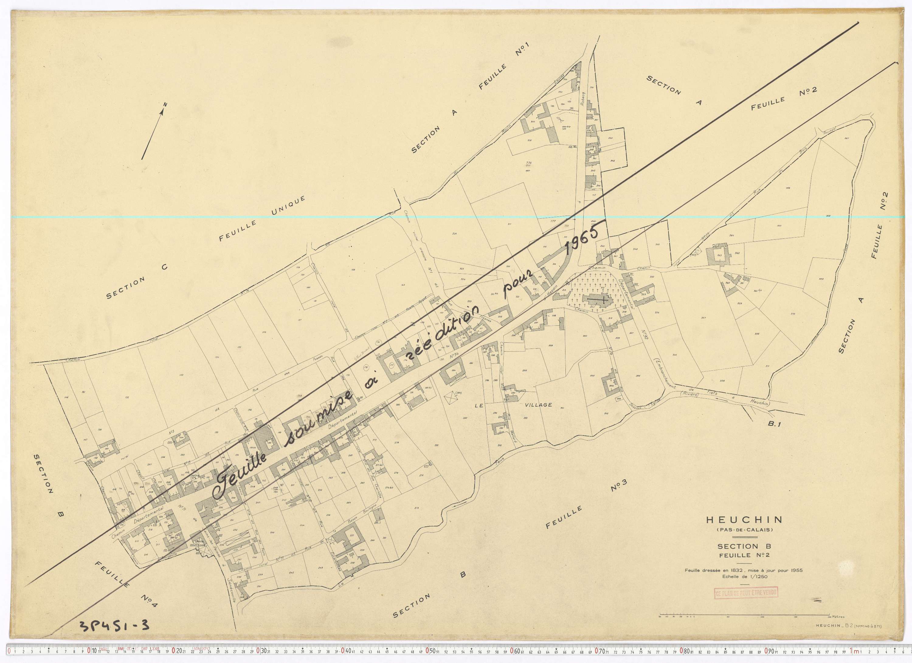 Heuchin - Section B, feuille 2.