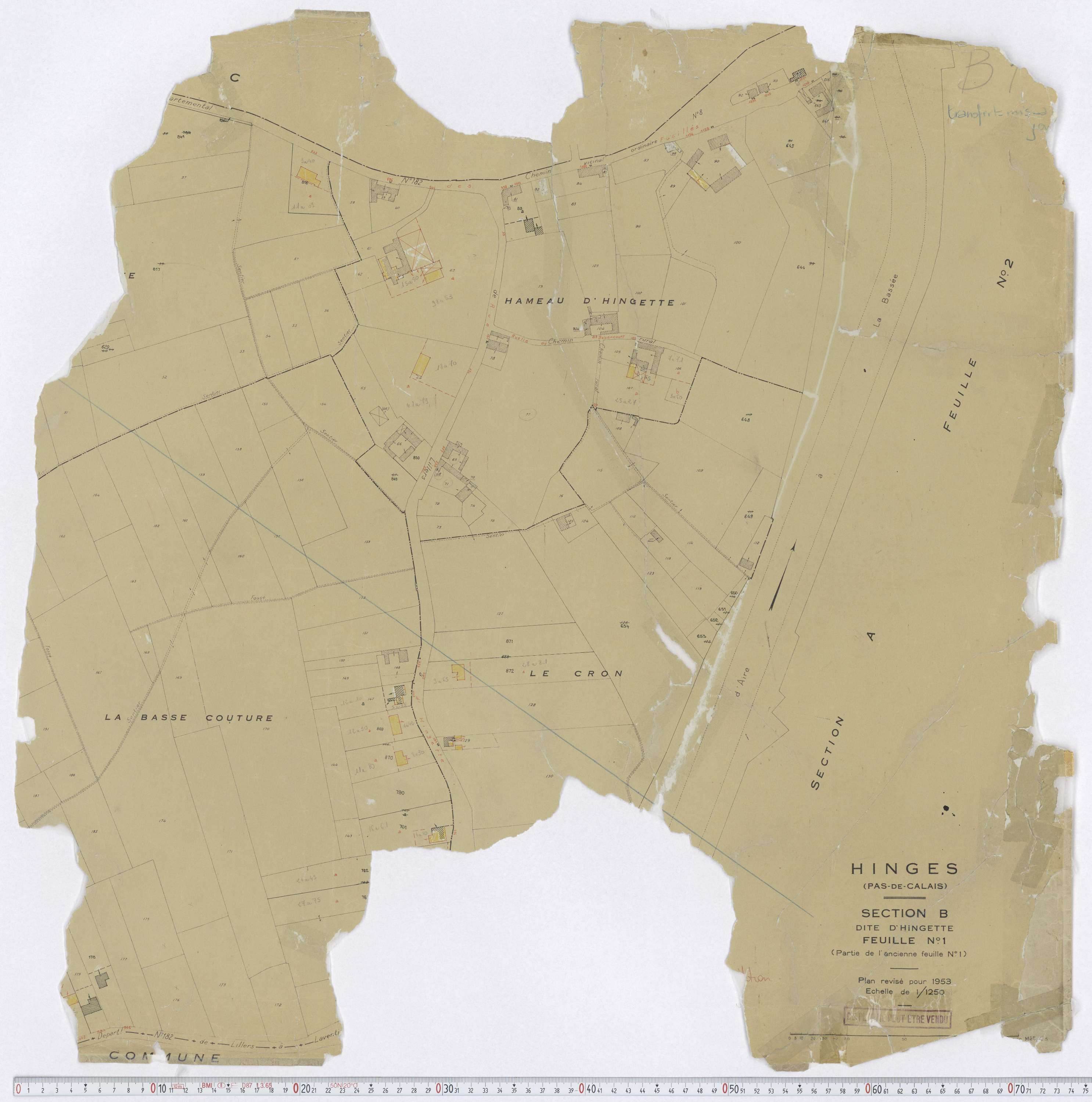 Hinges - Section B, feuille 1.