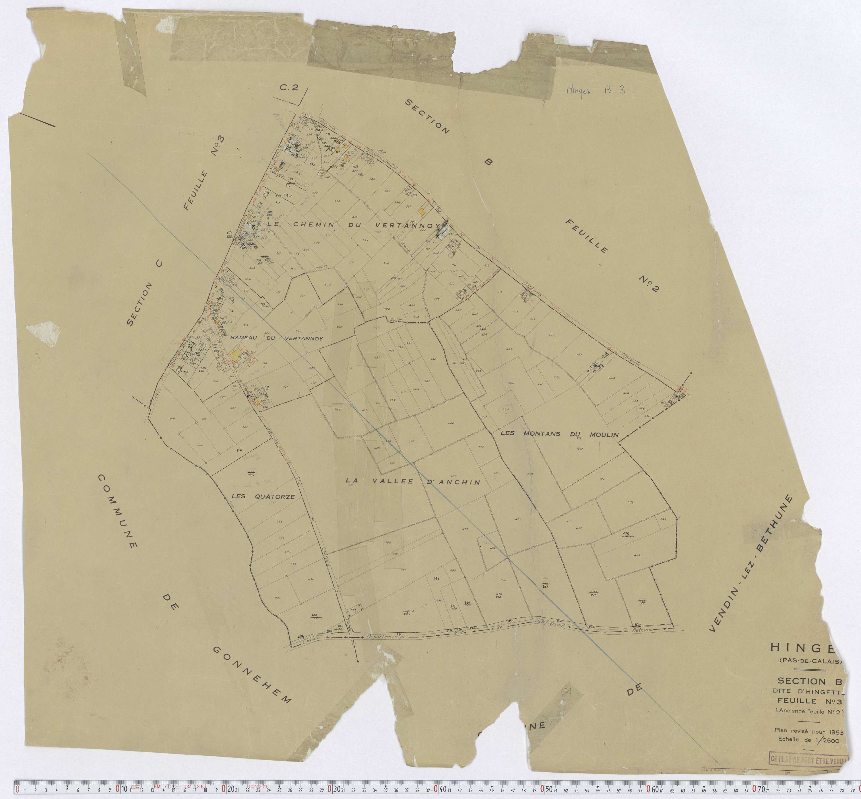 Hinges - Section B, feuille 3.