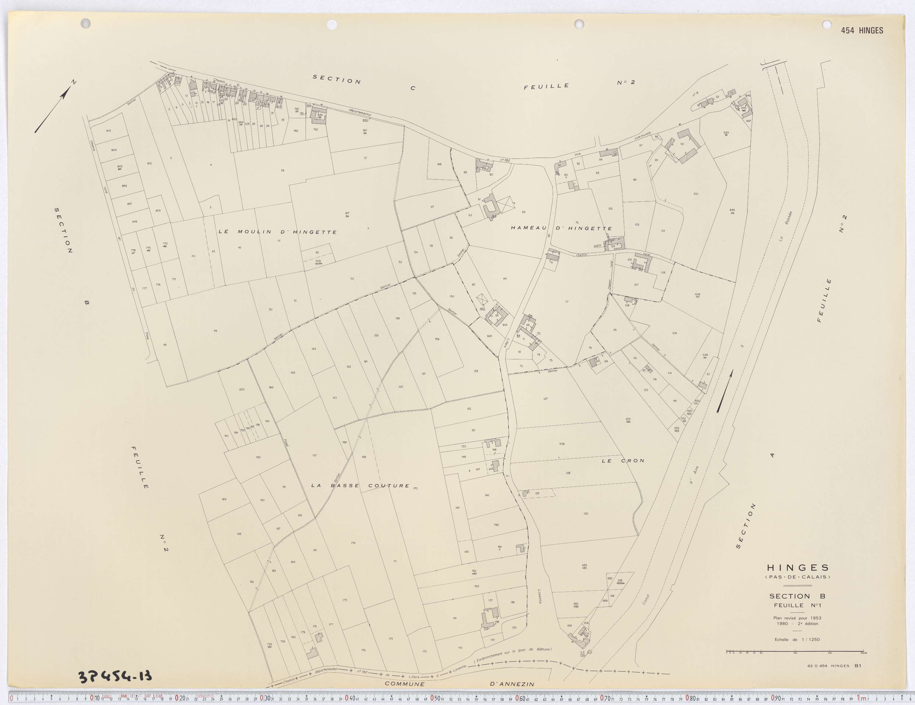 Hinges - Section B, feuille 1.