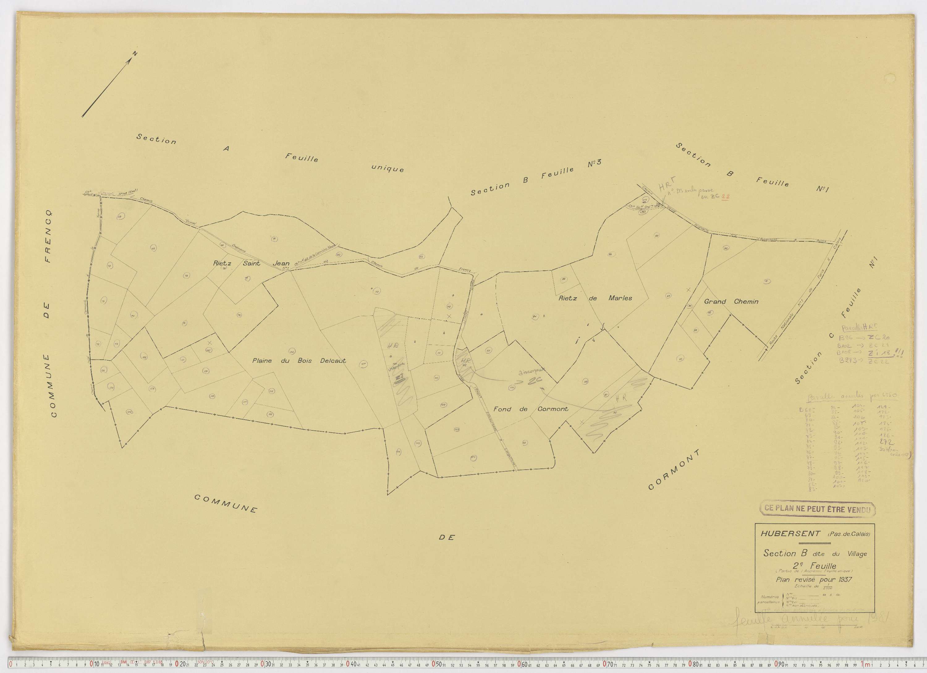 Hubersent - Section B, feuille 2.