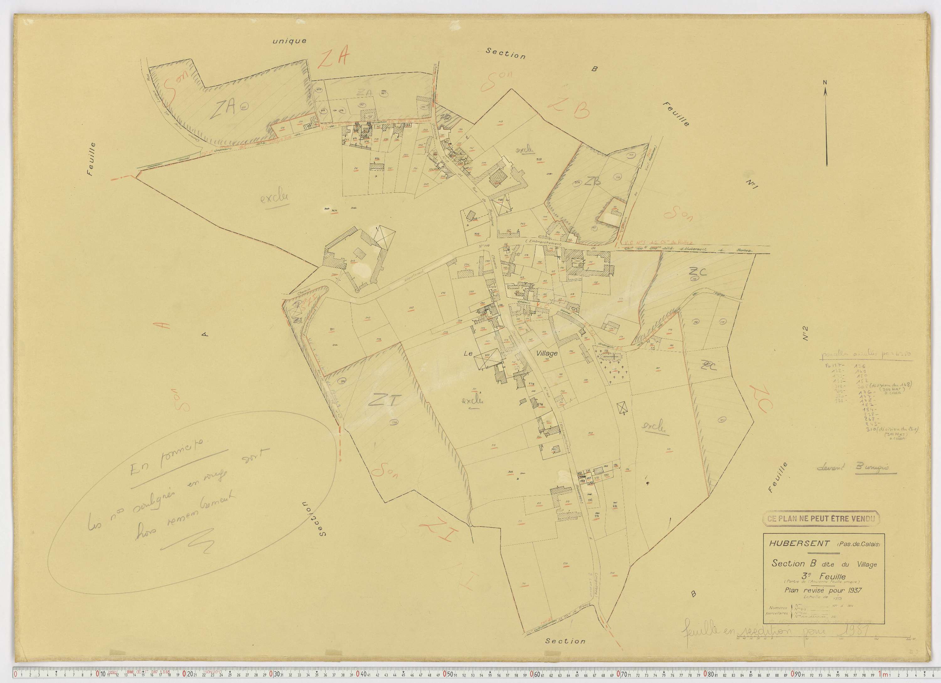 Hubersent - Section B, feuille 3.