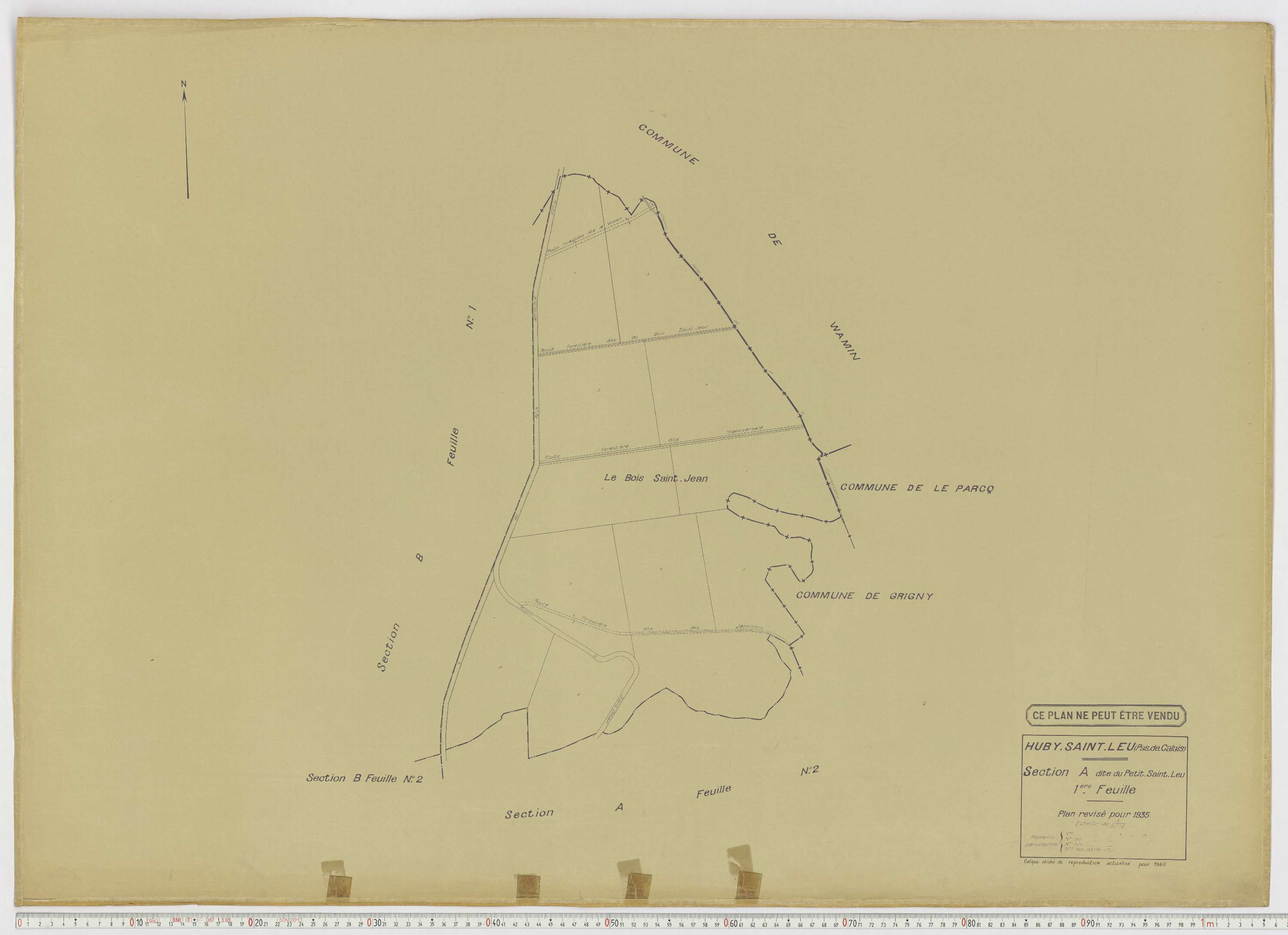 Huby-Saint-Leu - Section A, feuille 1.