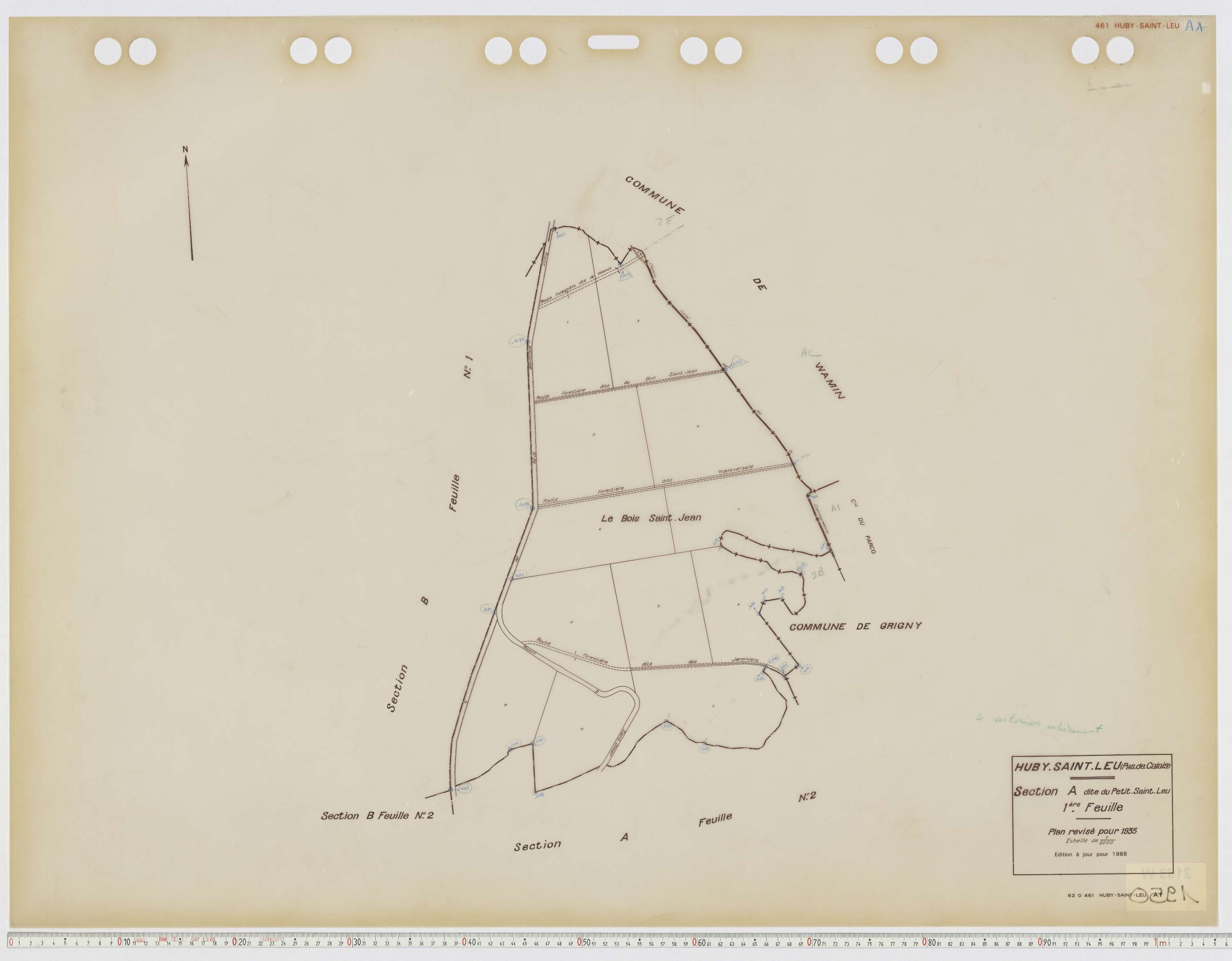 Huby-Saint-Leu - Section A, feuille 1.