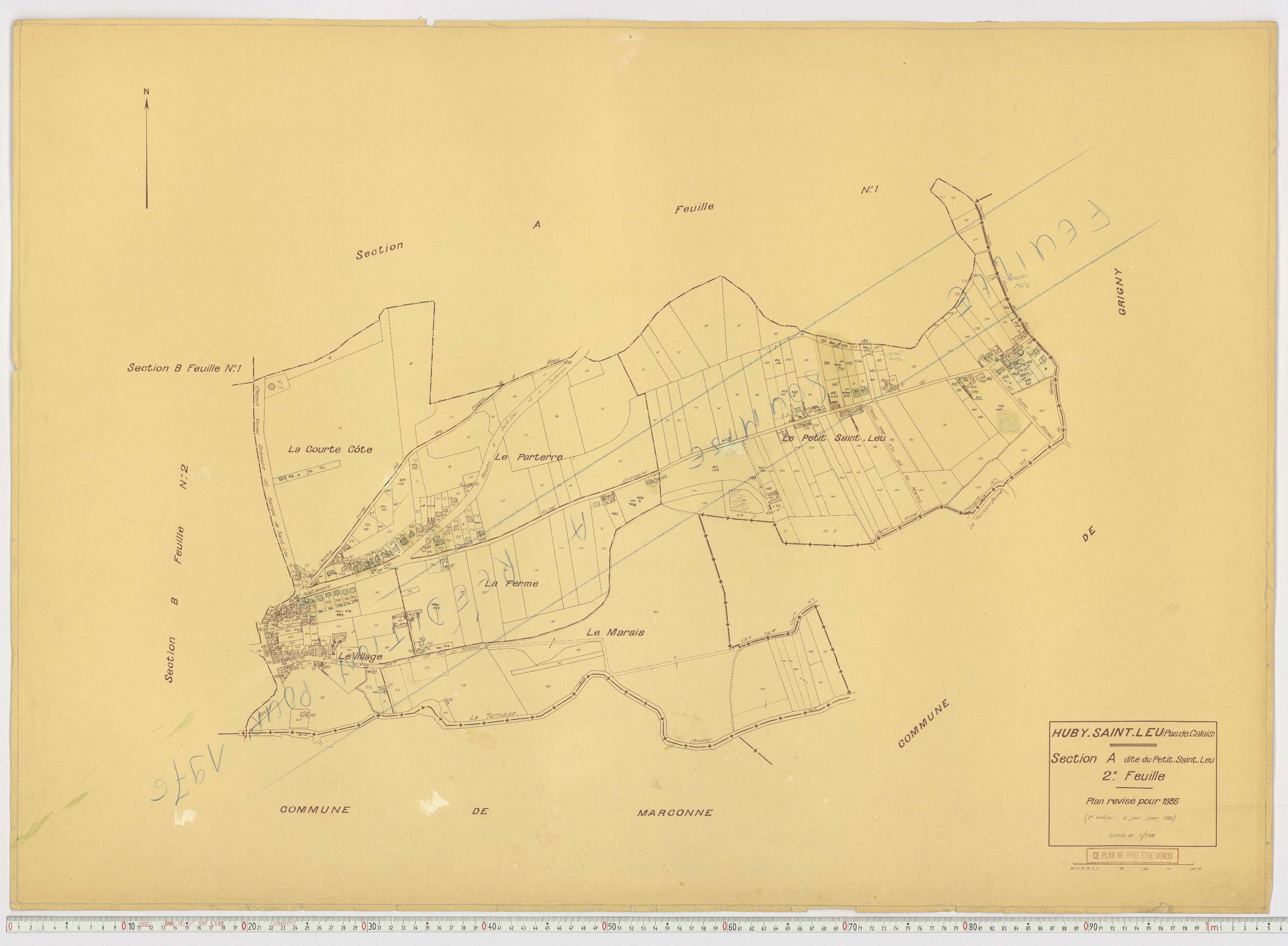 Huby-Saint-Leu - Section A, feuille 2.
