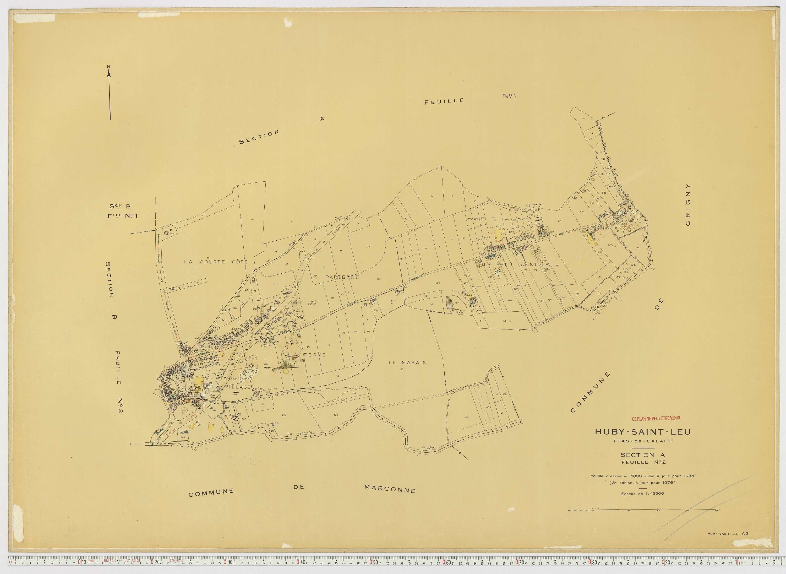 Huby-Saint-Leu - Section A, feuille 2.