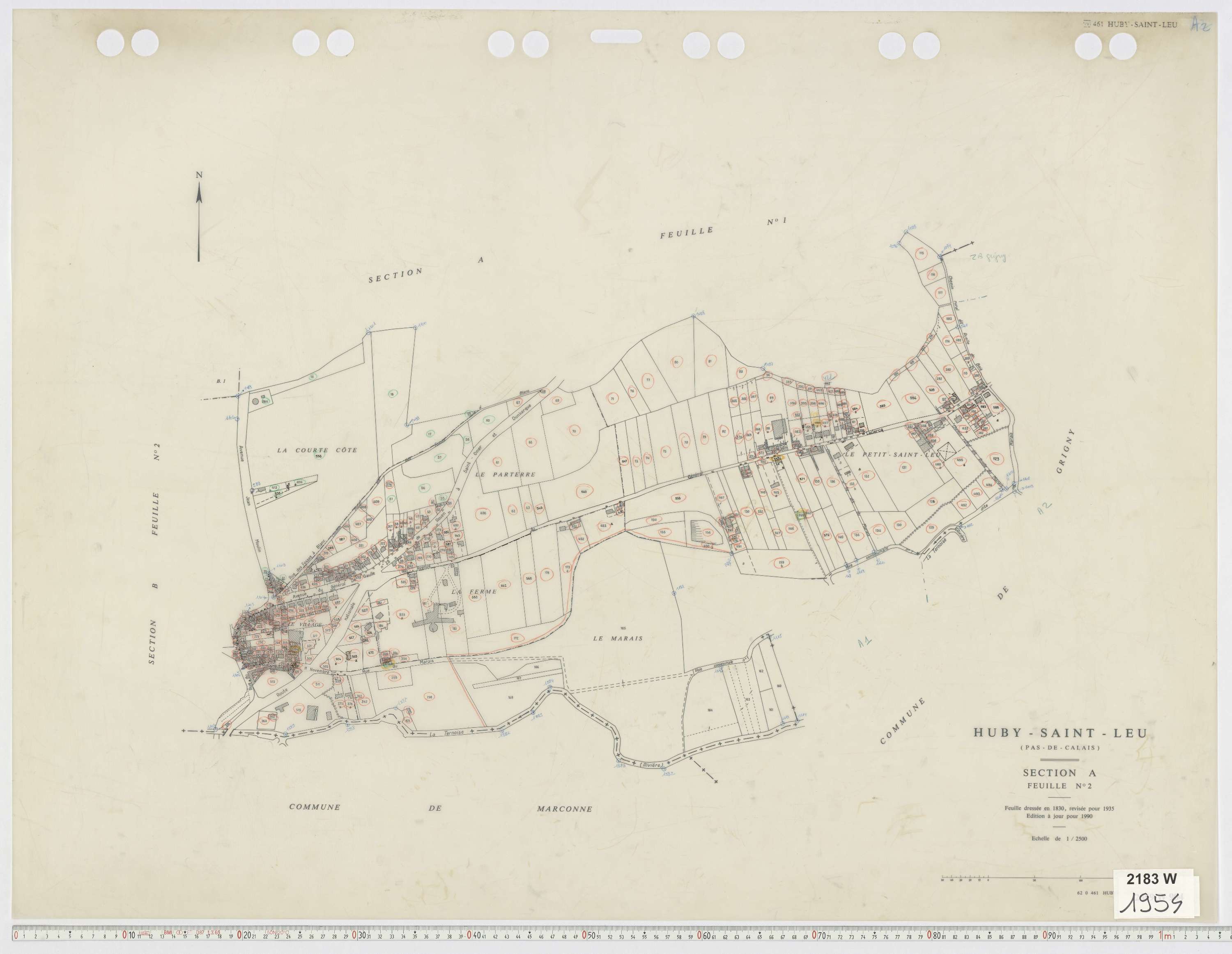 Huby-Saint-Leu - Section A, feuille 2.