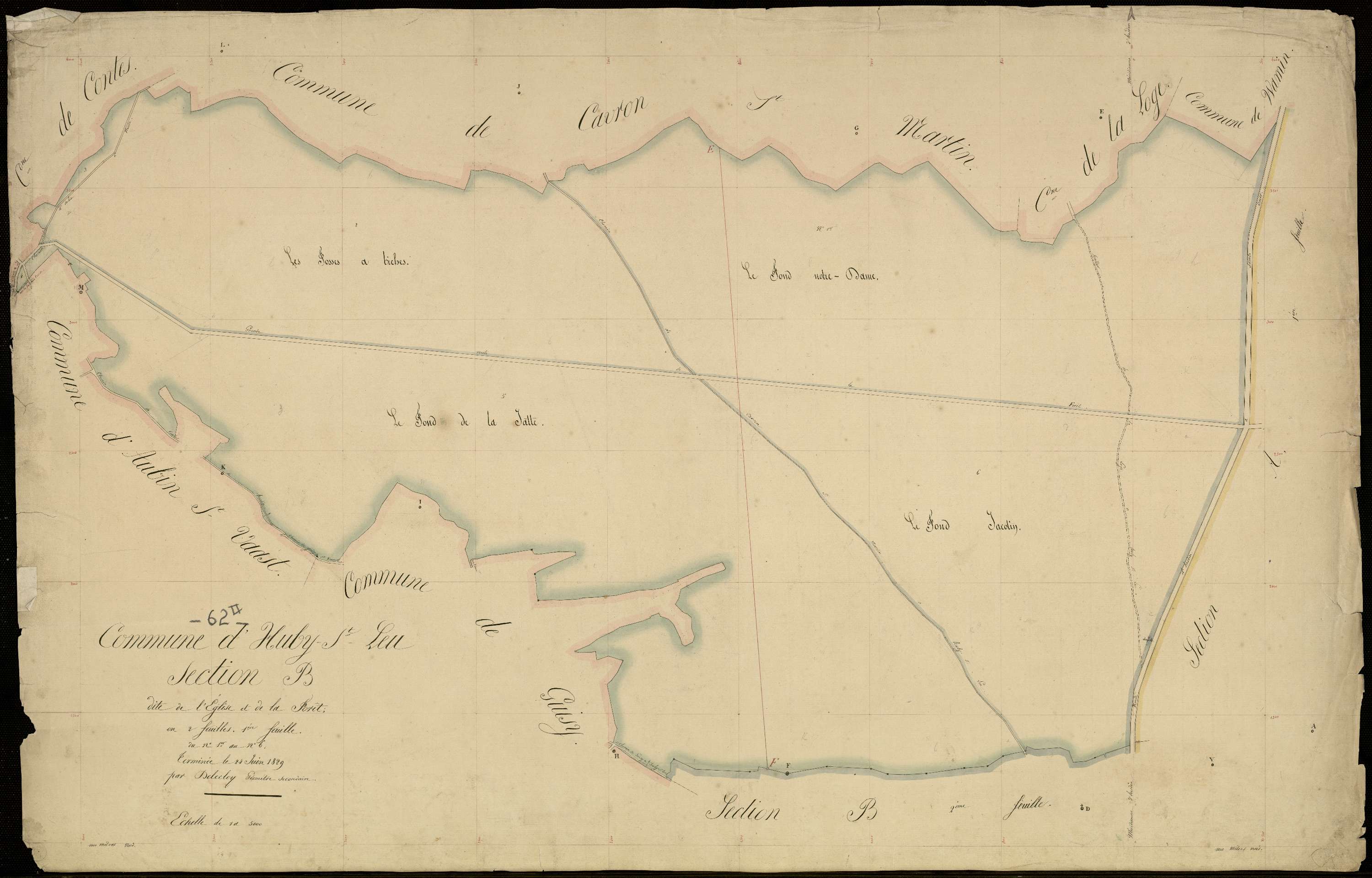 Huby-Saint-Leu - Section B, 1re feuille