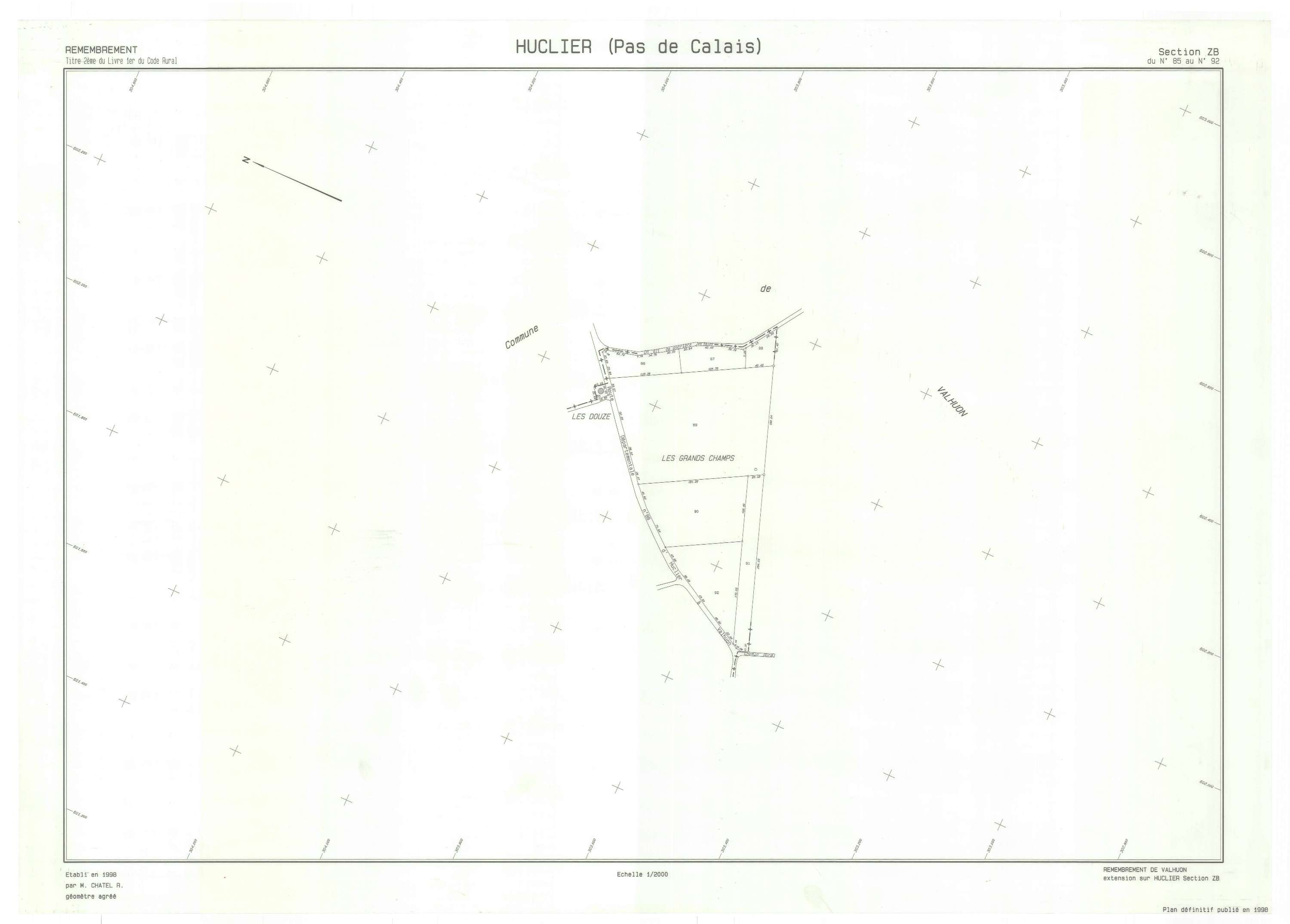 Huclier - Plan de remembrement : section ZB.