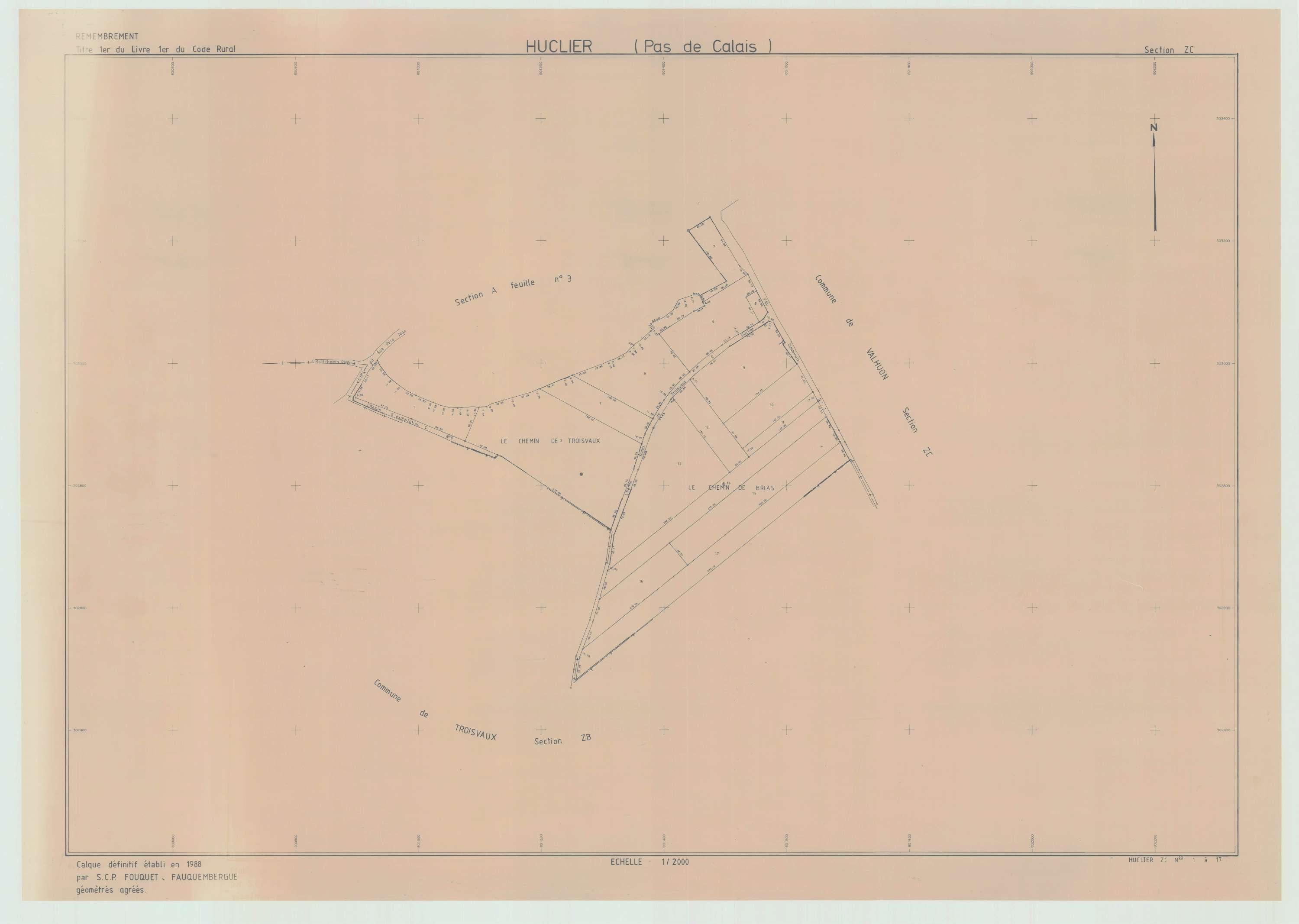 Huclier - Plan de remembrement : section ZC.