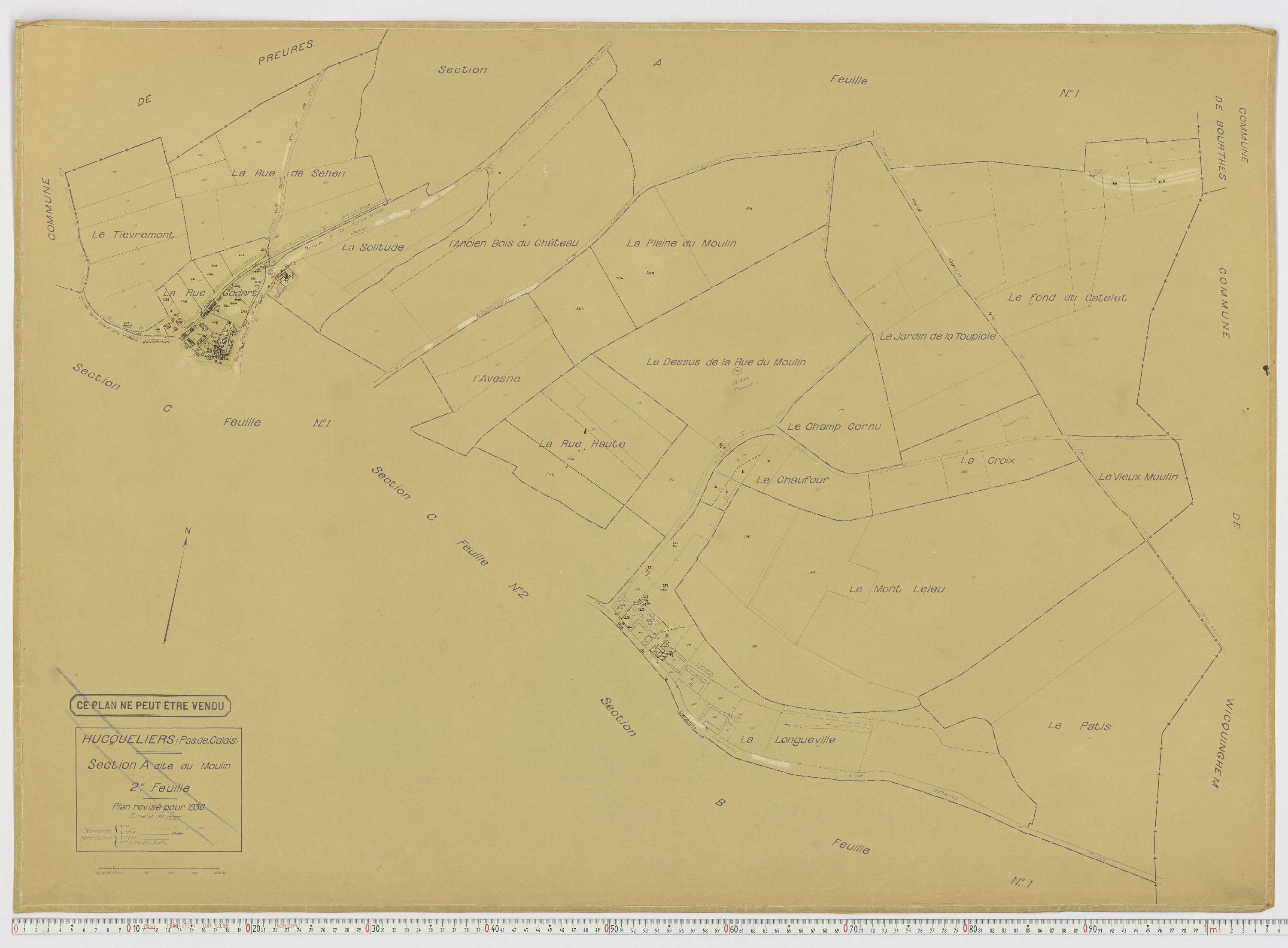 Hucqueliers - Section A, feuille 2.