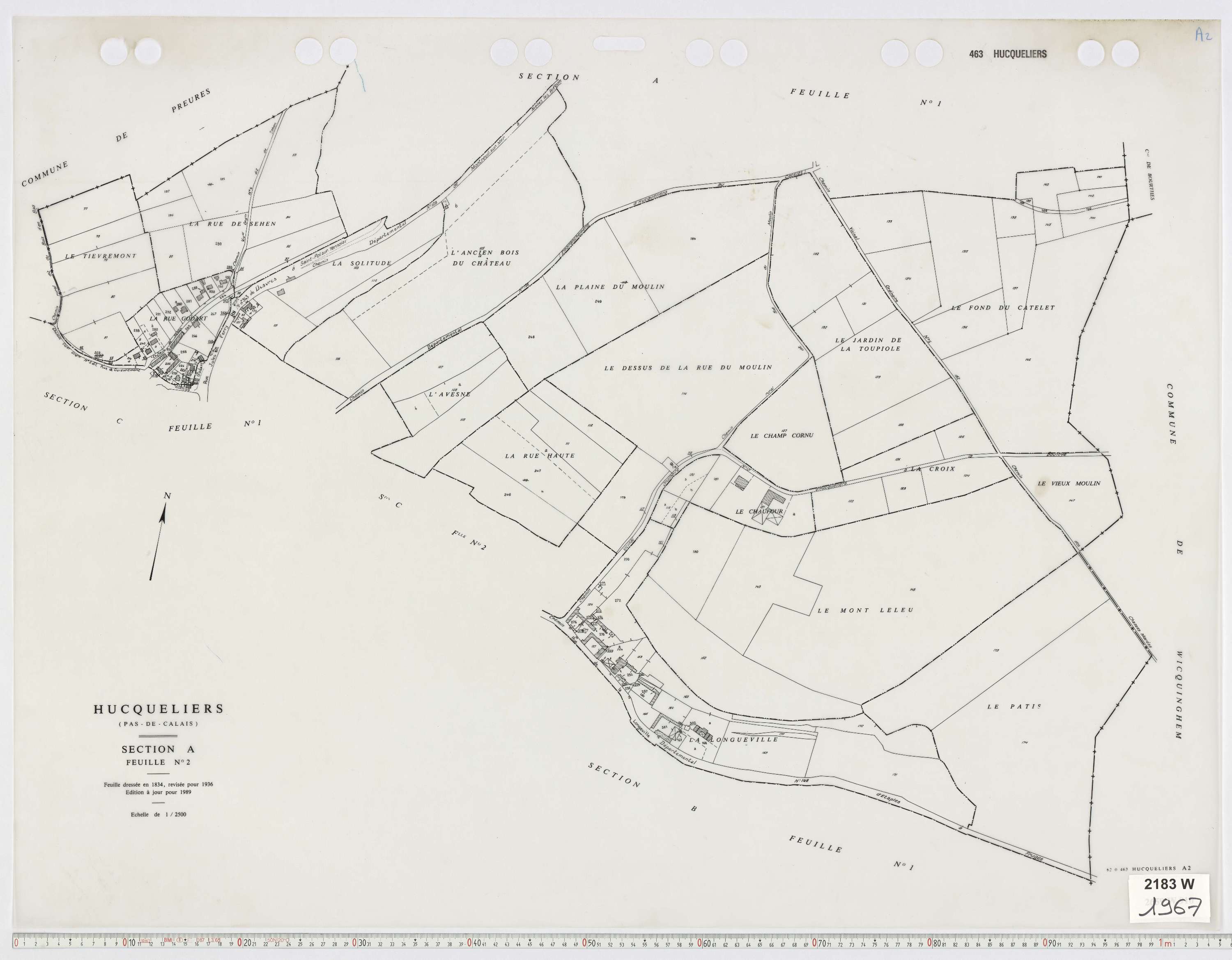 Hucqueliers - Section A, feuille 2.