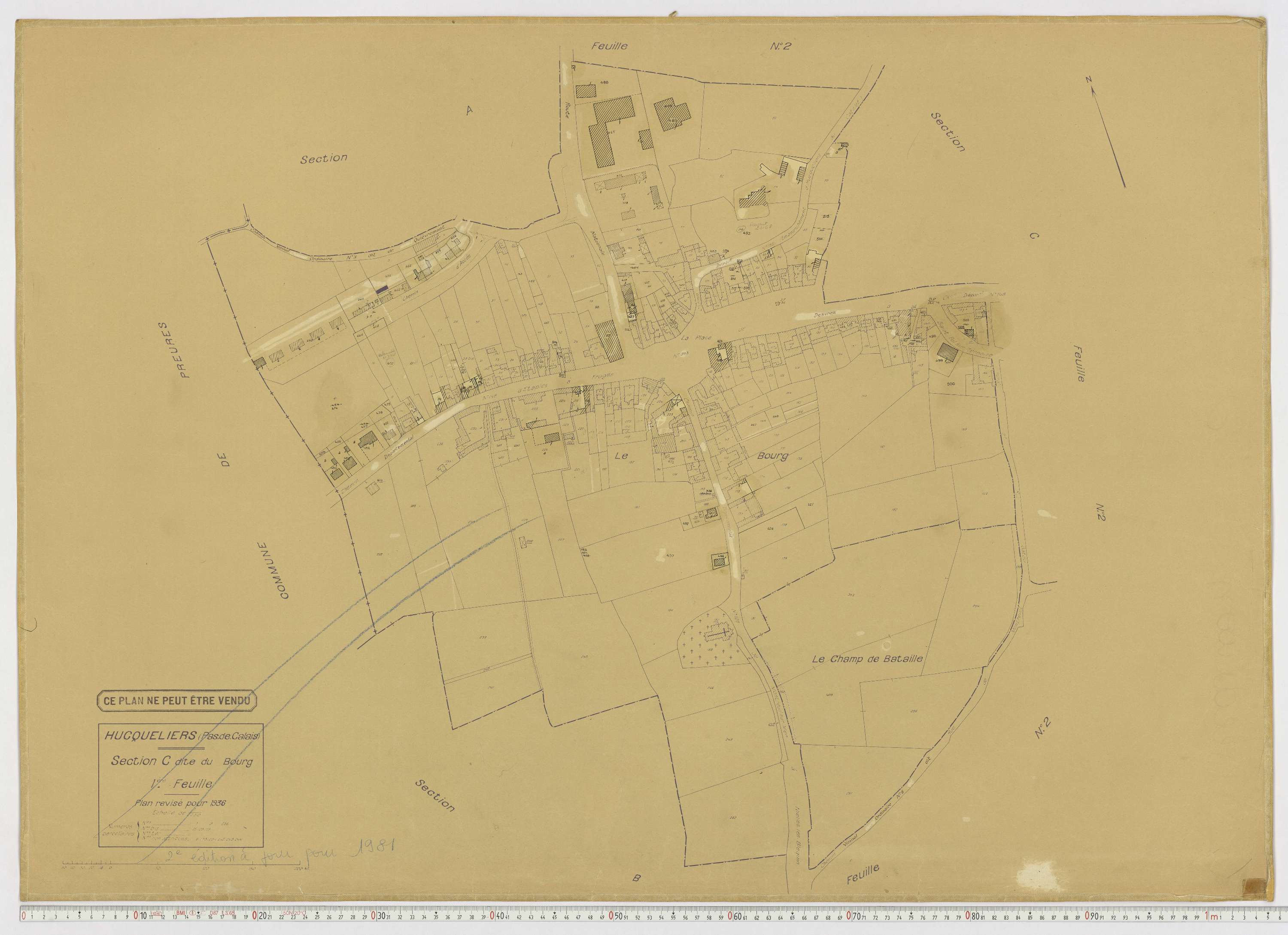 Hucqueliers - Section C, feuille 1.